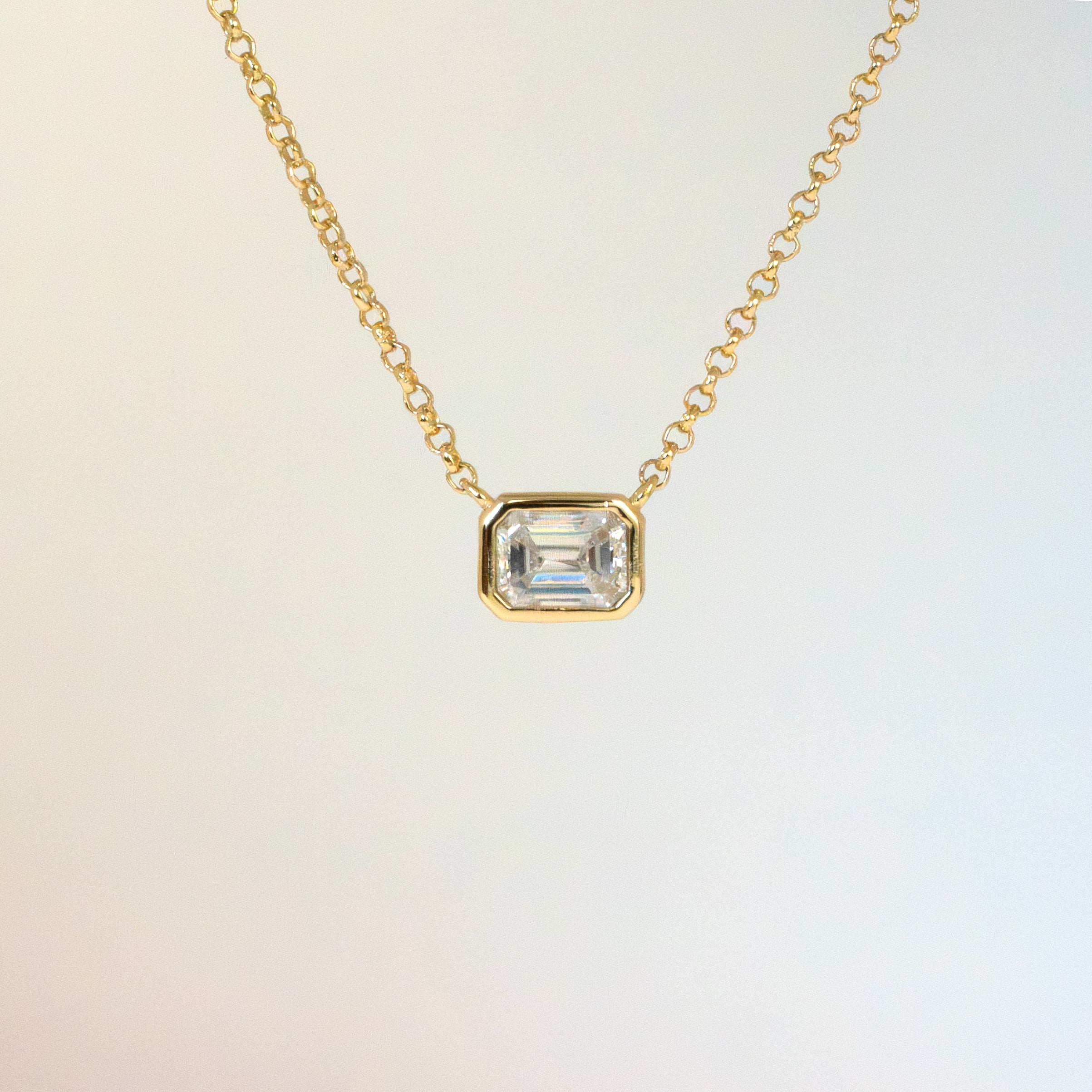 Moissanite-Necklace-Emerald-Cut