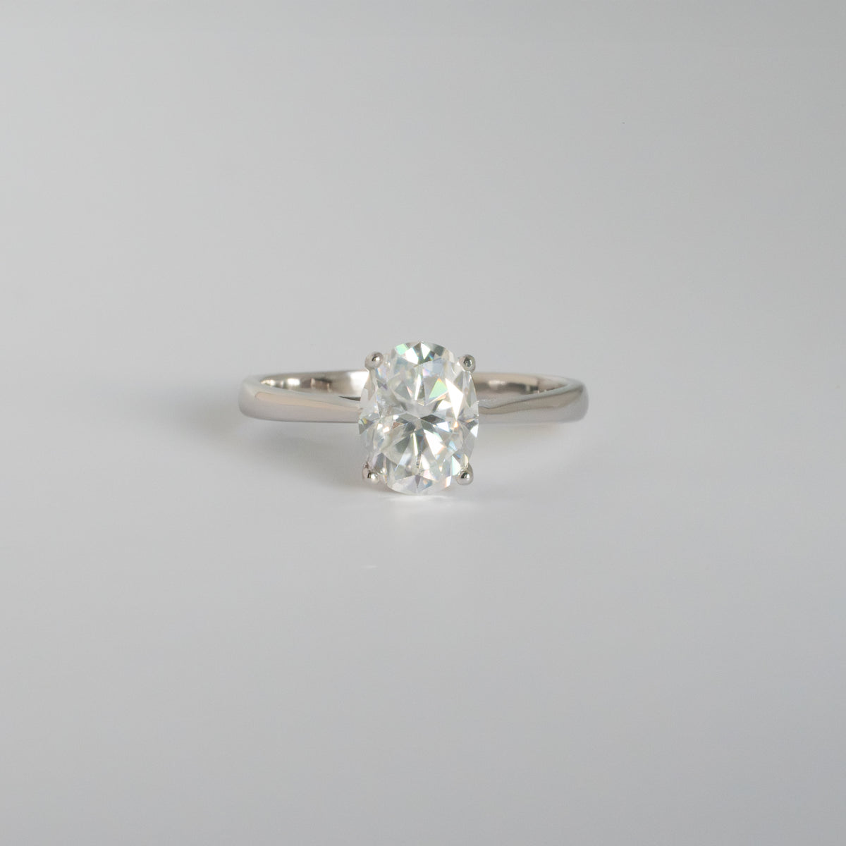 2ct Moissanite Oval Engagement Ring in 925 Sterling Silver for Wife Girlfriend Promise Proposal Travel Ring