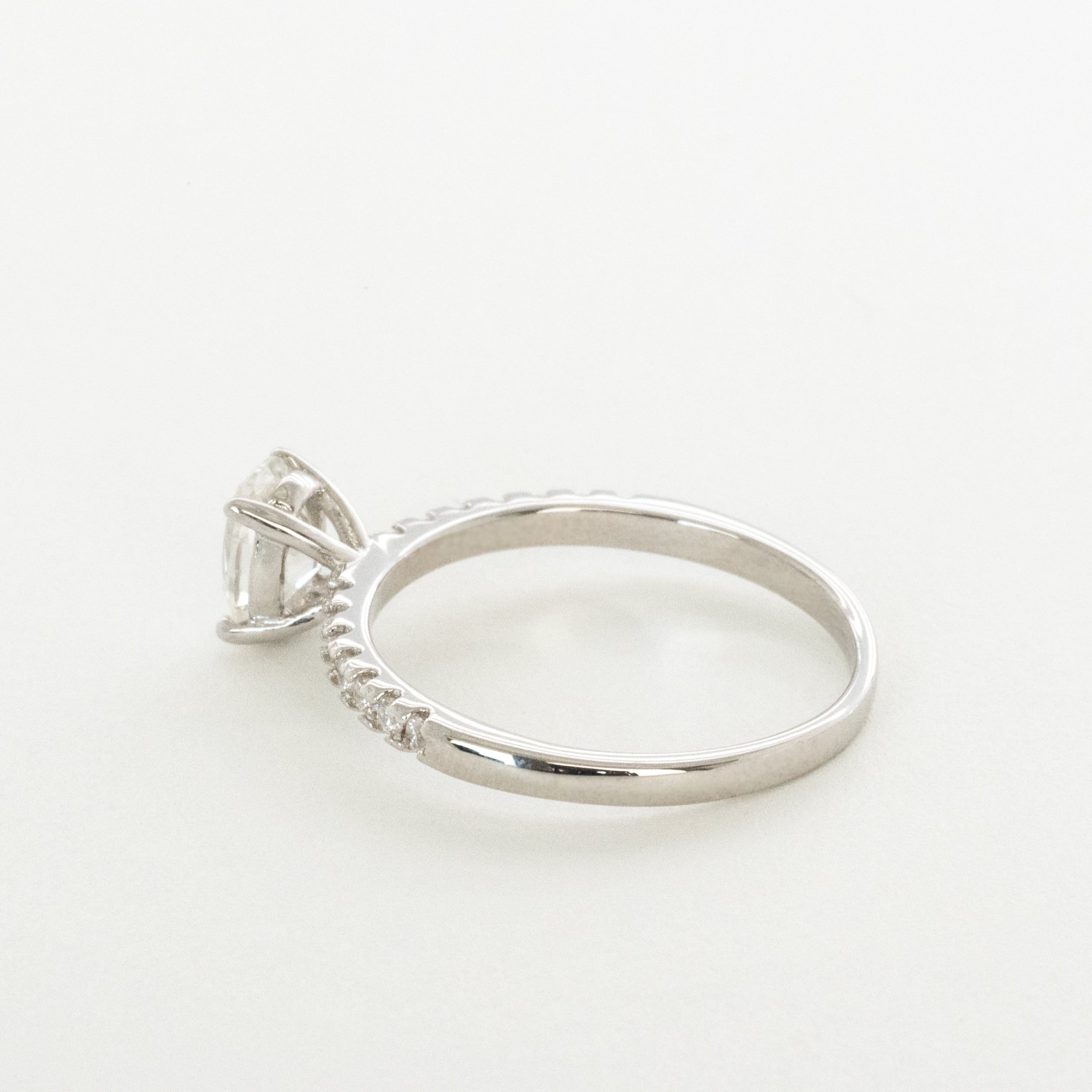 Moissanite Ring Oval Cut 1ct with Pave Band