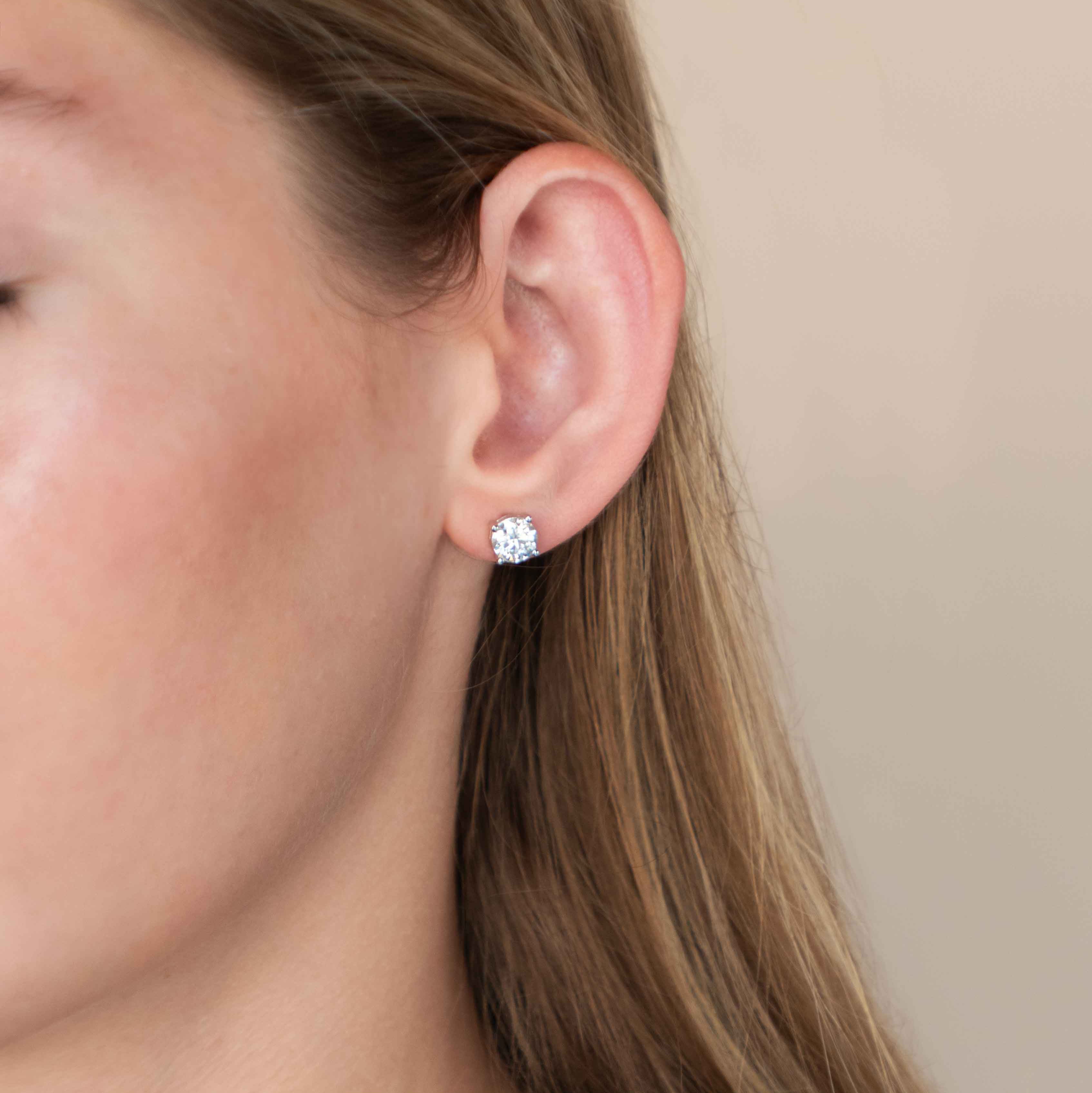 Classic Moissanite Stud Earrings Brilliant Cut
