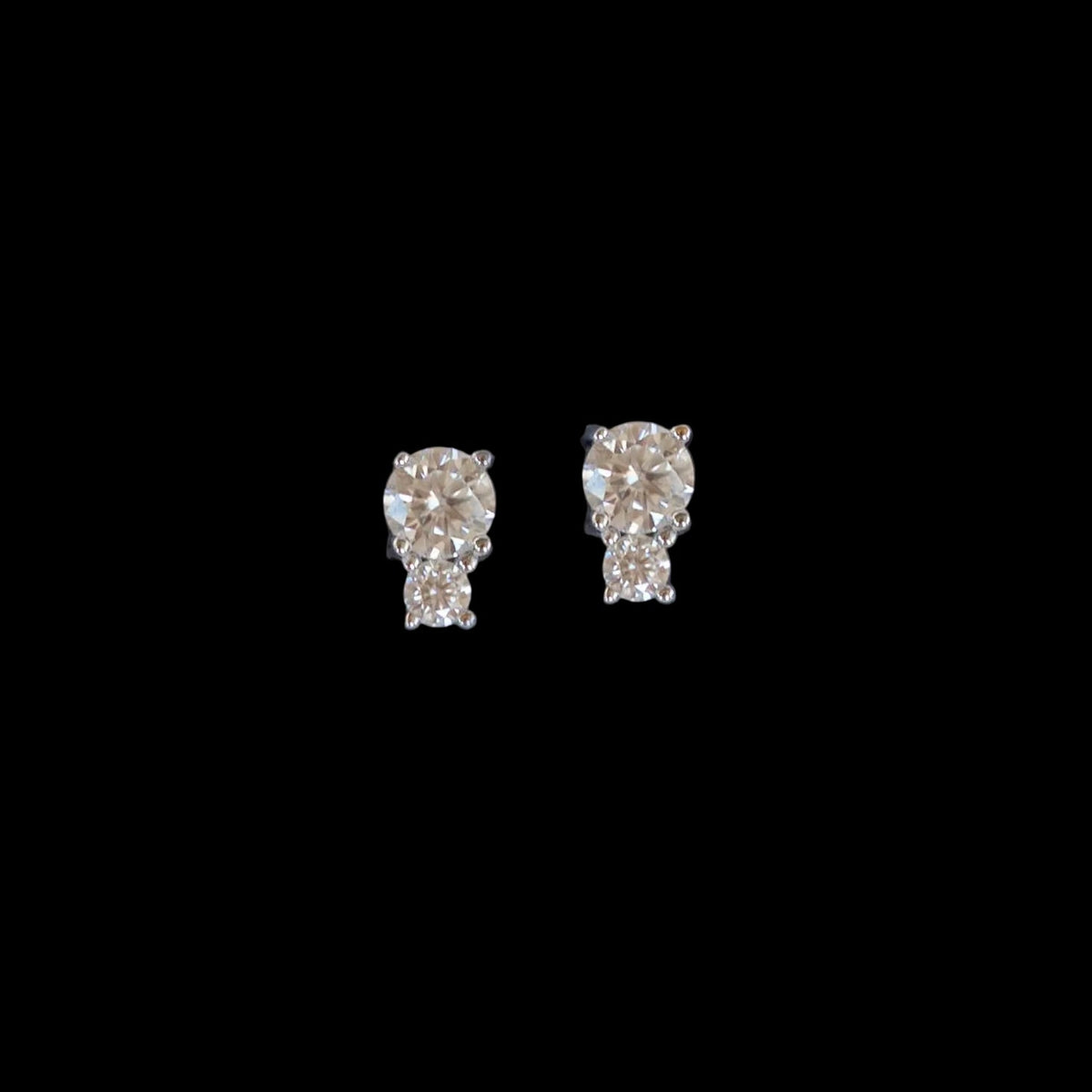 Toi et Moi Moissanite Diamond Studs Earrings White gold