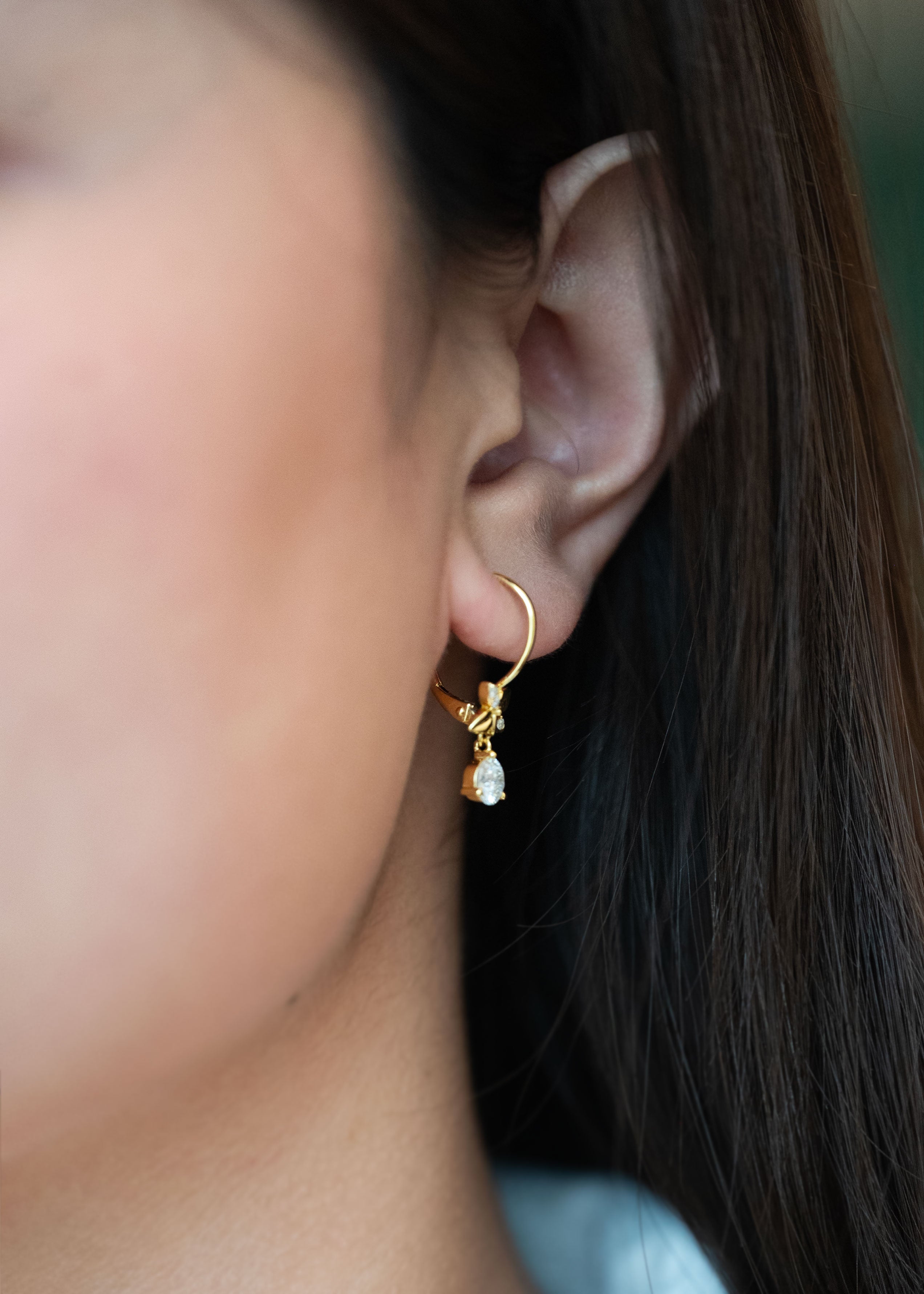 Cosmic Lily Dangle Earrings - 1ct Moissanite