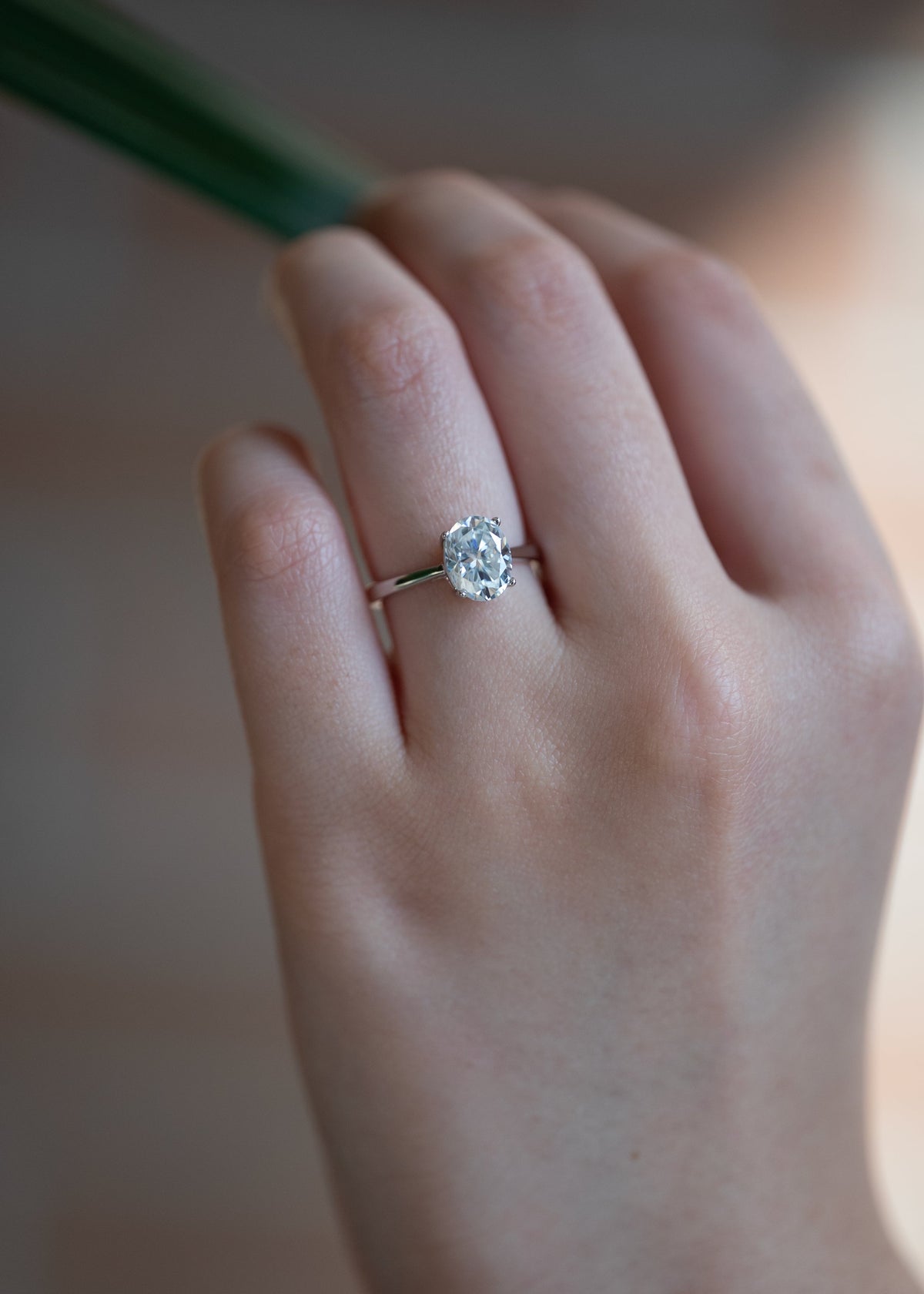 2ct Moissanite Oval Engagement Ring in 925 Sterling Silver for Wife Girlfriend Promise Proposal Travel Ring