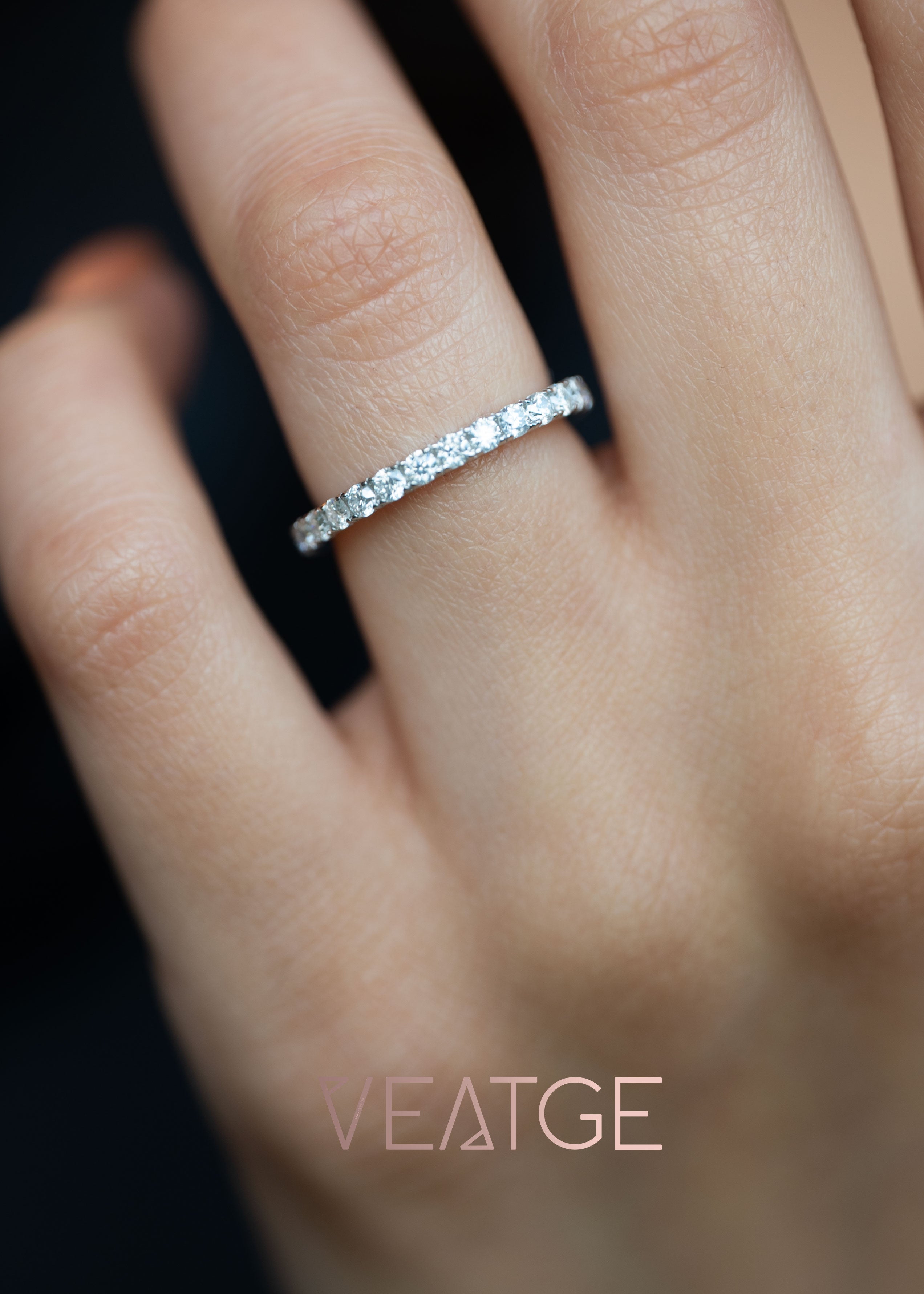 Moissanite Wedding Band Full Eternity 2mm, Sterling Silver Anti Tarnish Moissanite Diamond Wedding Rings for Women, Anniversary Gifts for wife