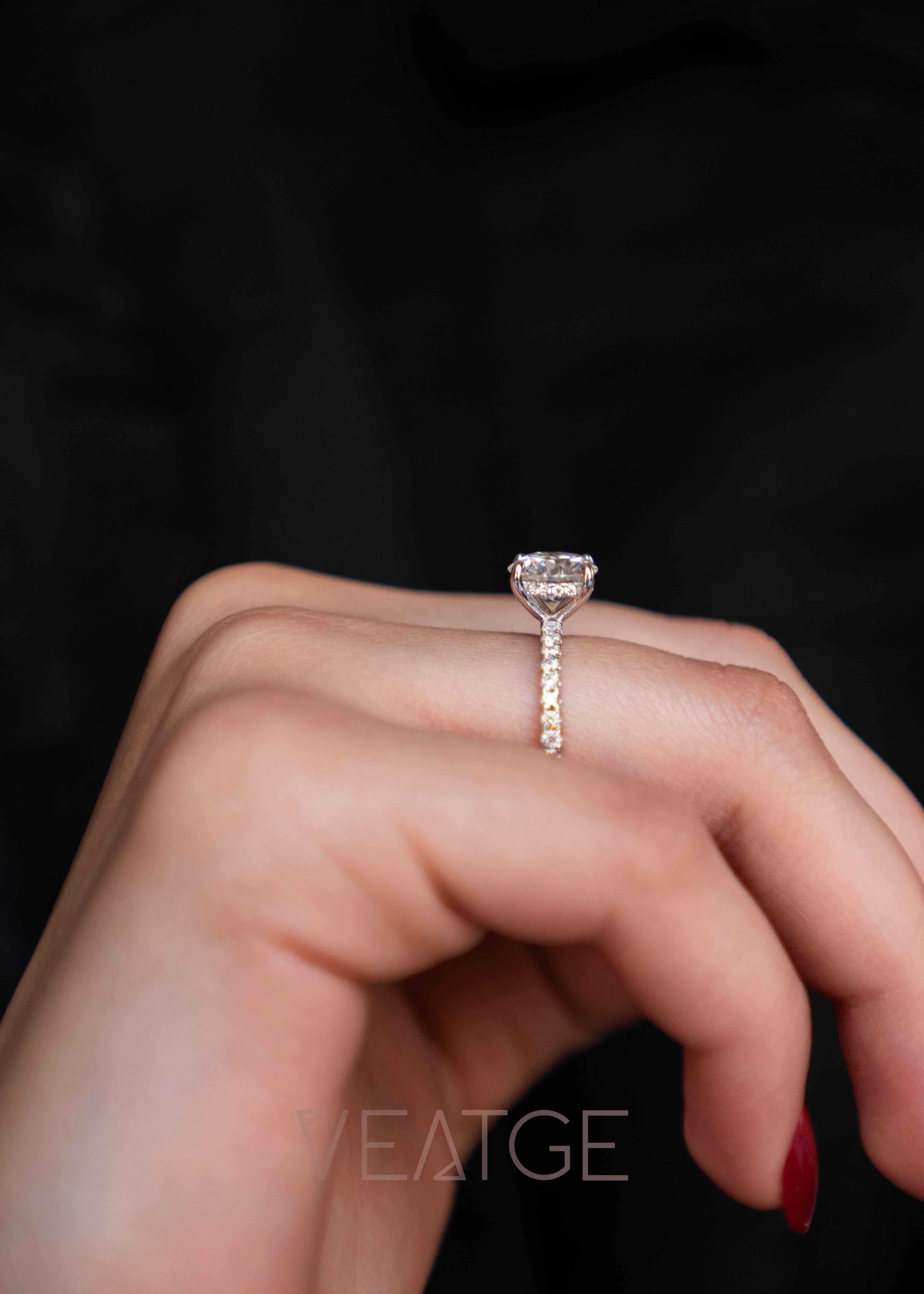 Hidden Halo Moissanite Ring