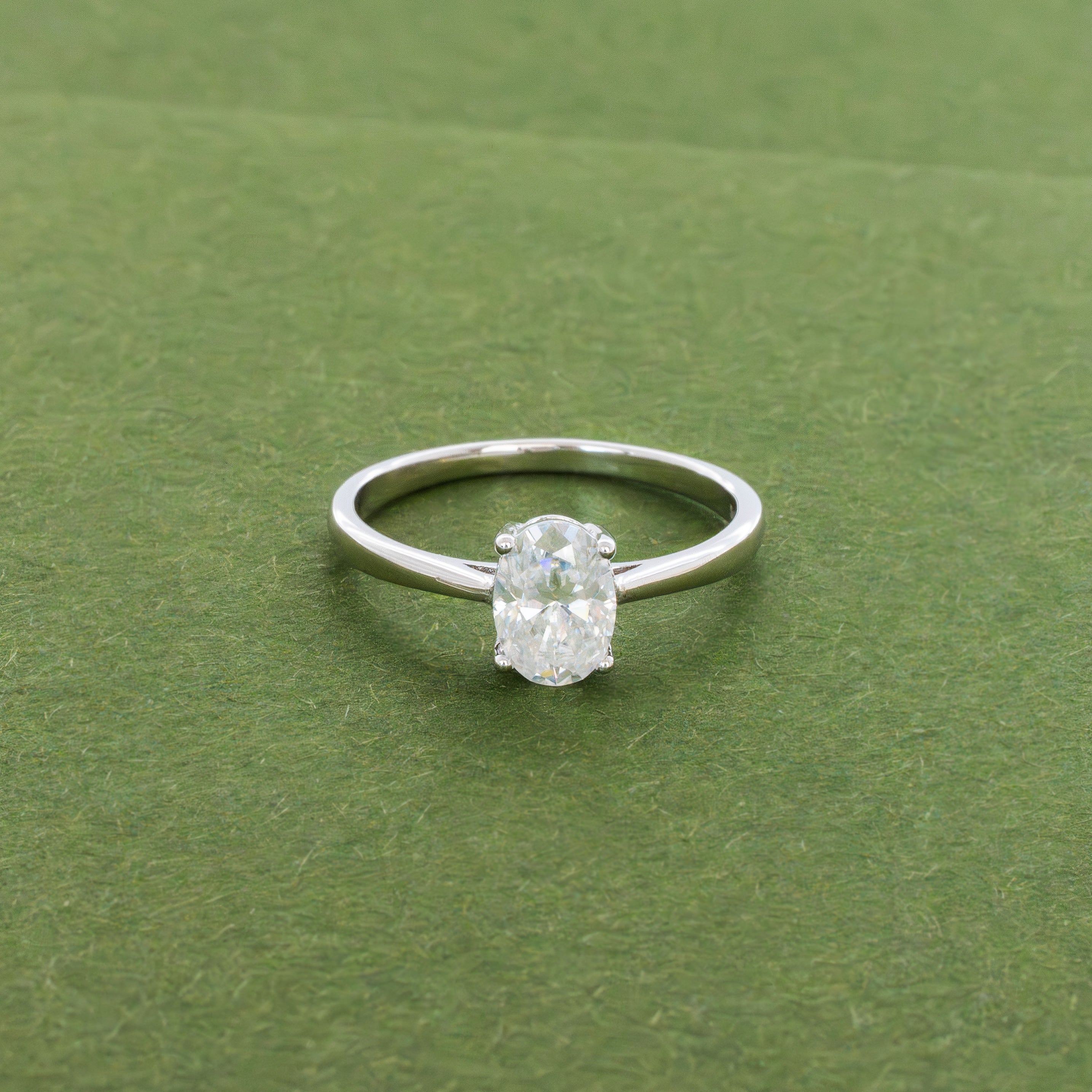 Moissanite Ring Oval Cut 1ct