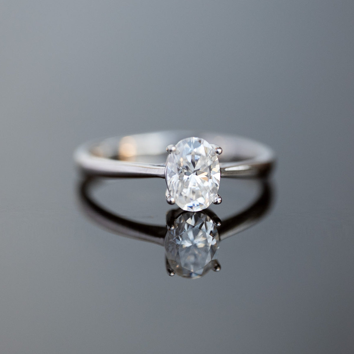 Moissanite Ring Oval Cut 1ct
