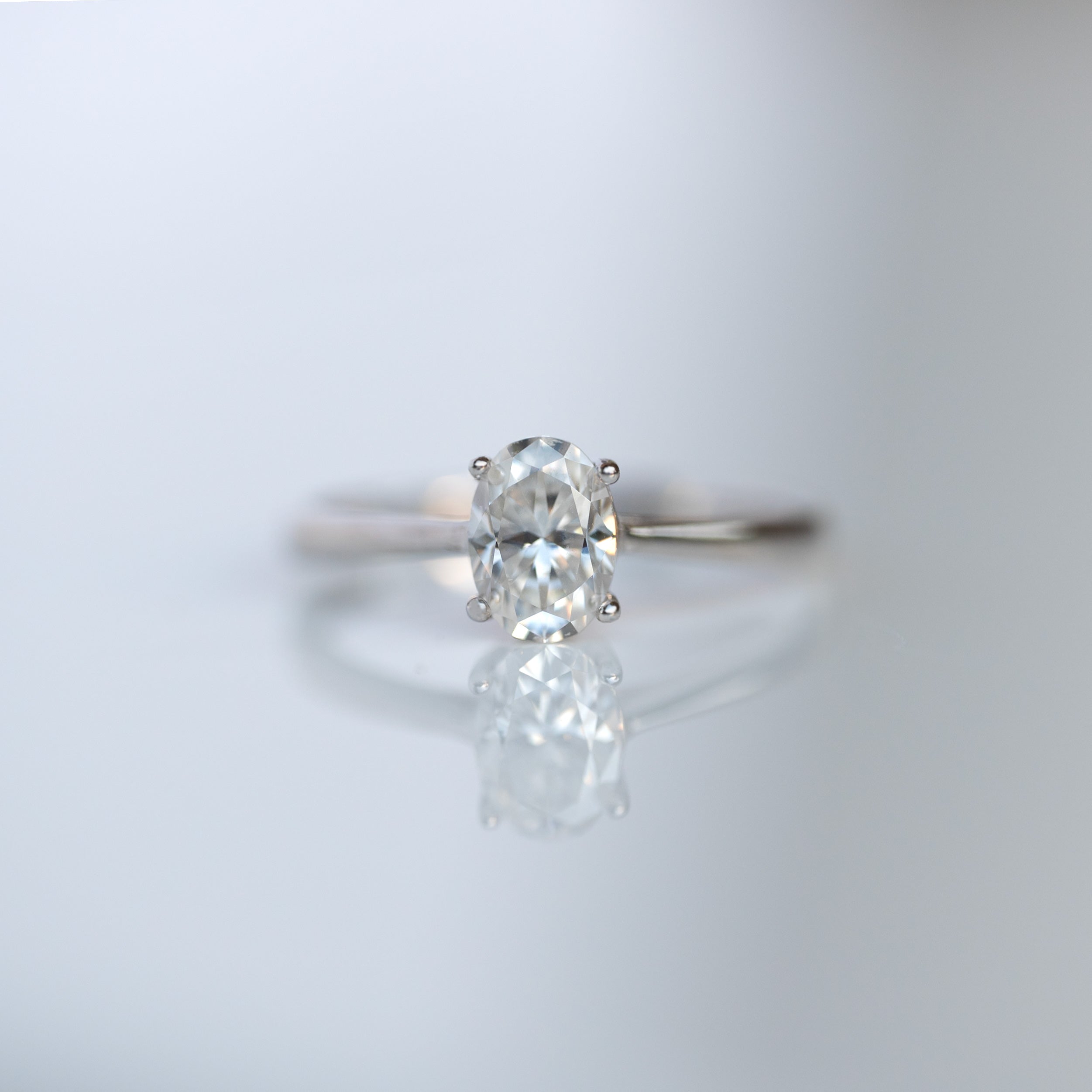 Moissanite Ring Oval Cut 1ct