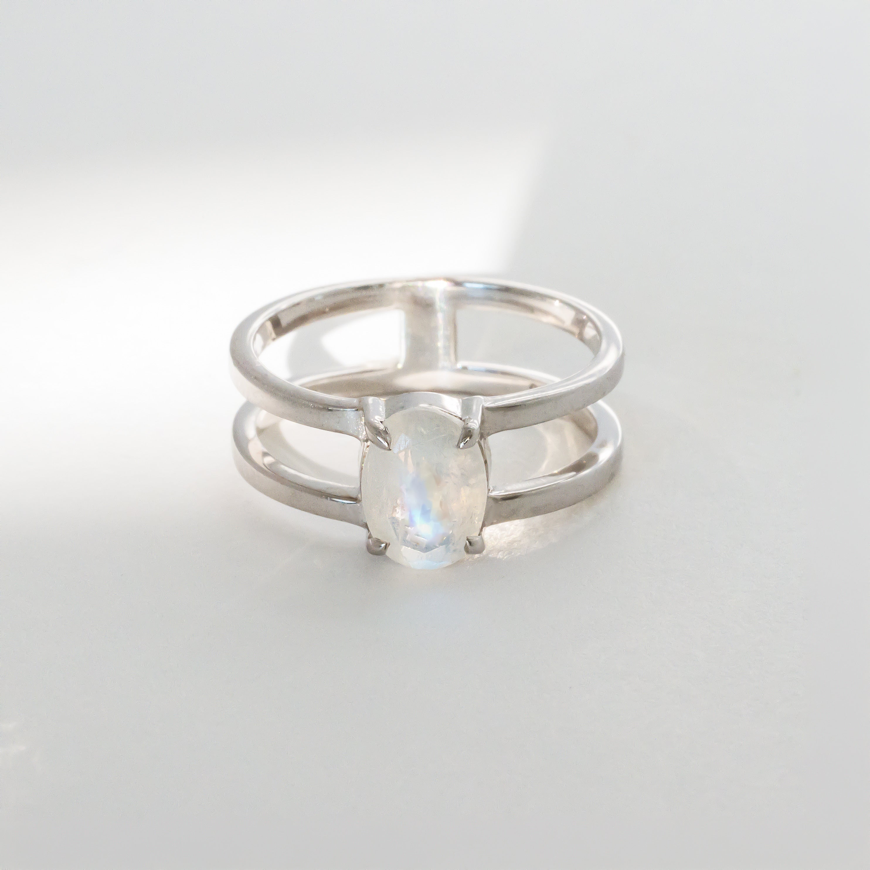 Moonstone Ring - Signature Oval Double Band