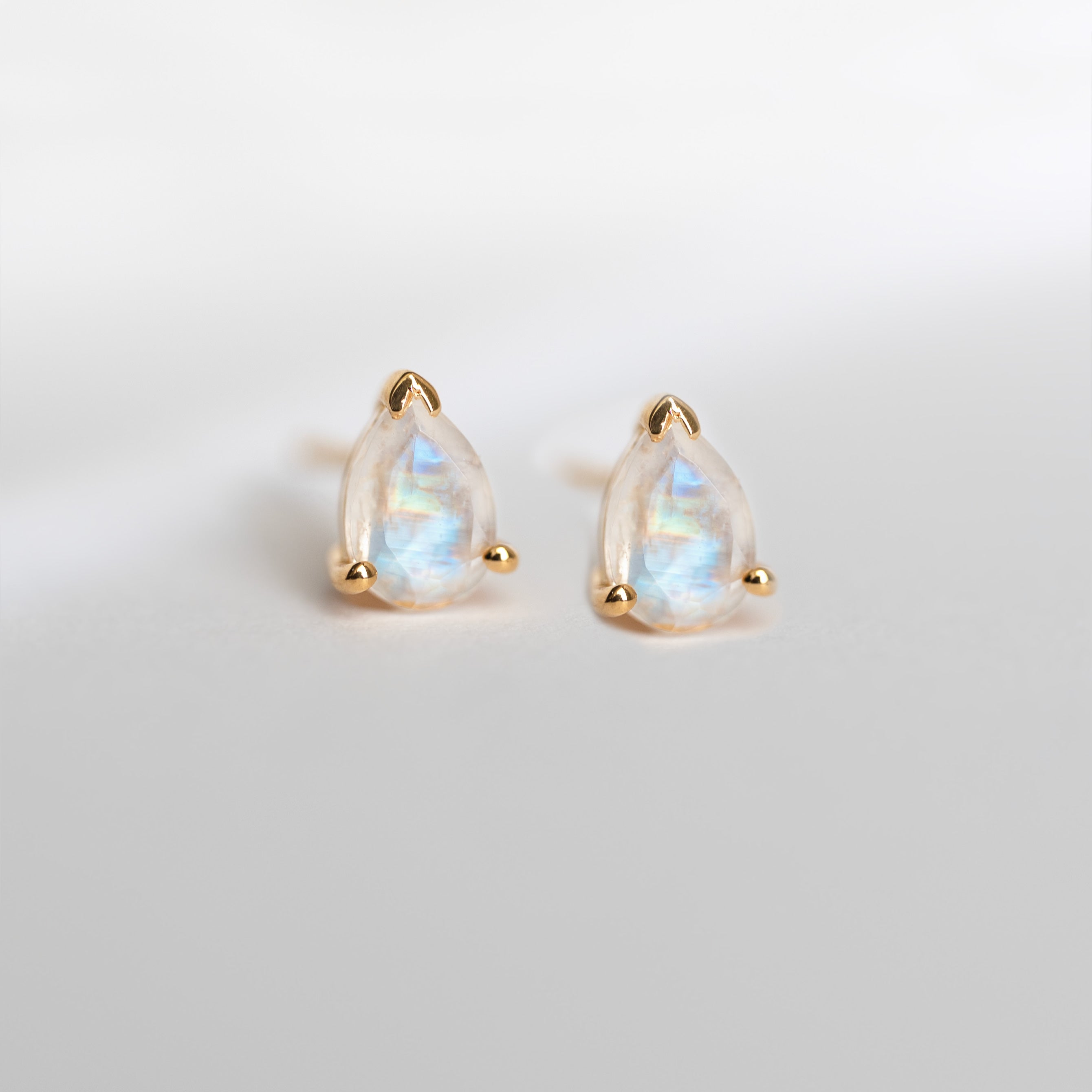 Moonstone Pear Large Studs Earrings Gold Dainty Delicate Small Gifts for Girls Teen Women Girlfriend Bestfriend Mom gifts