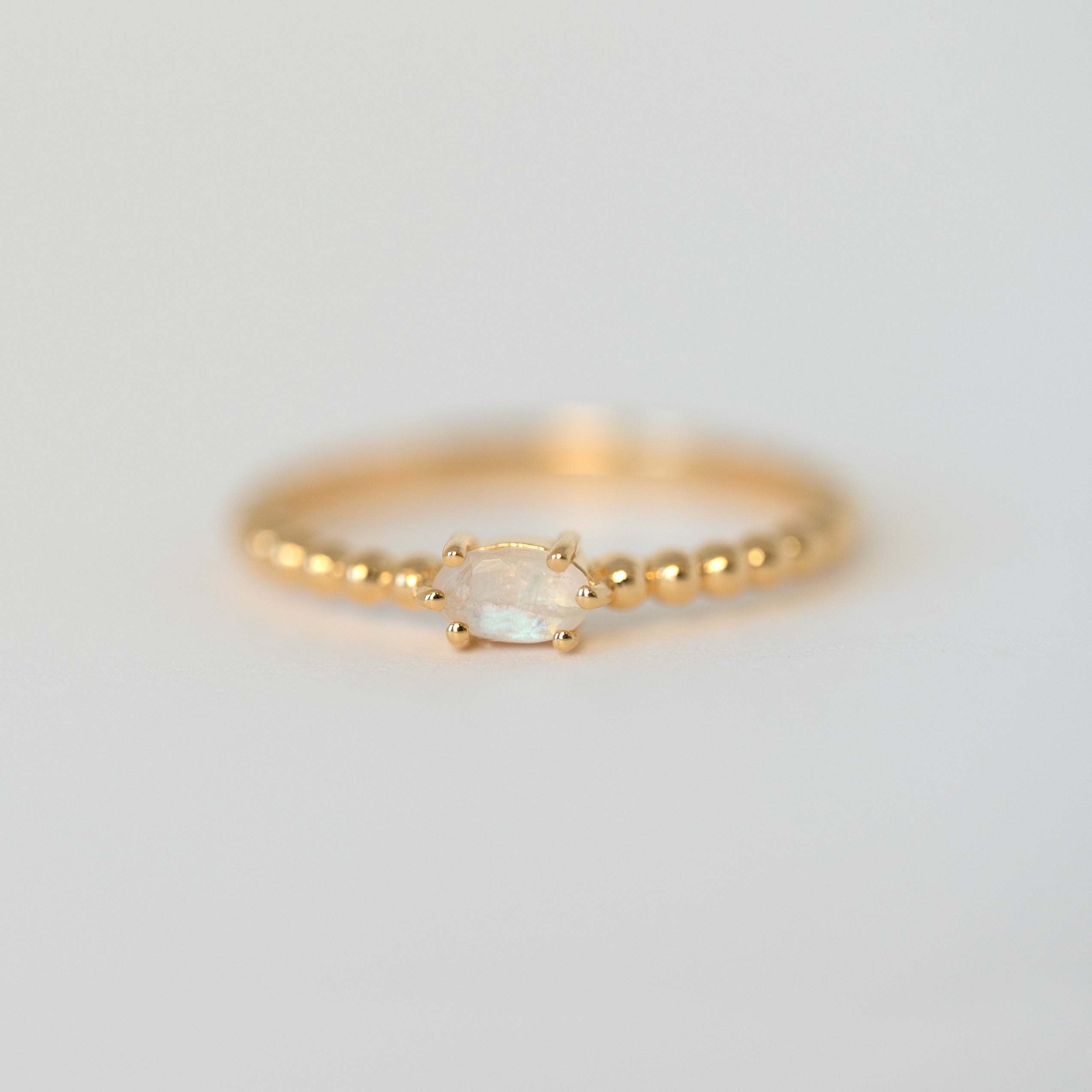 Moonstone-Ring-June-Birthstone, Dainty Stacking Rings Christmas Gift