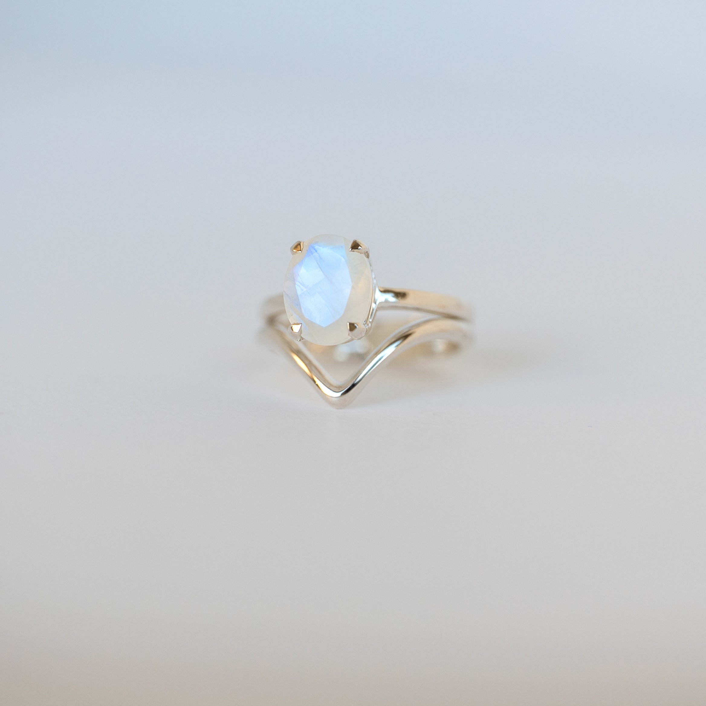 Pre-Stacked Moonstone Ring Set - Large