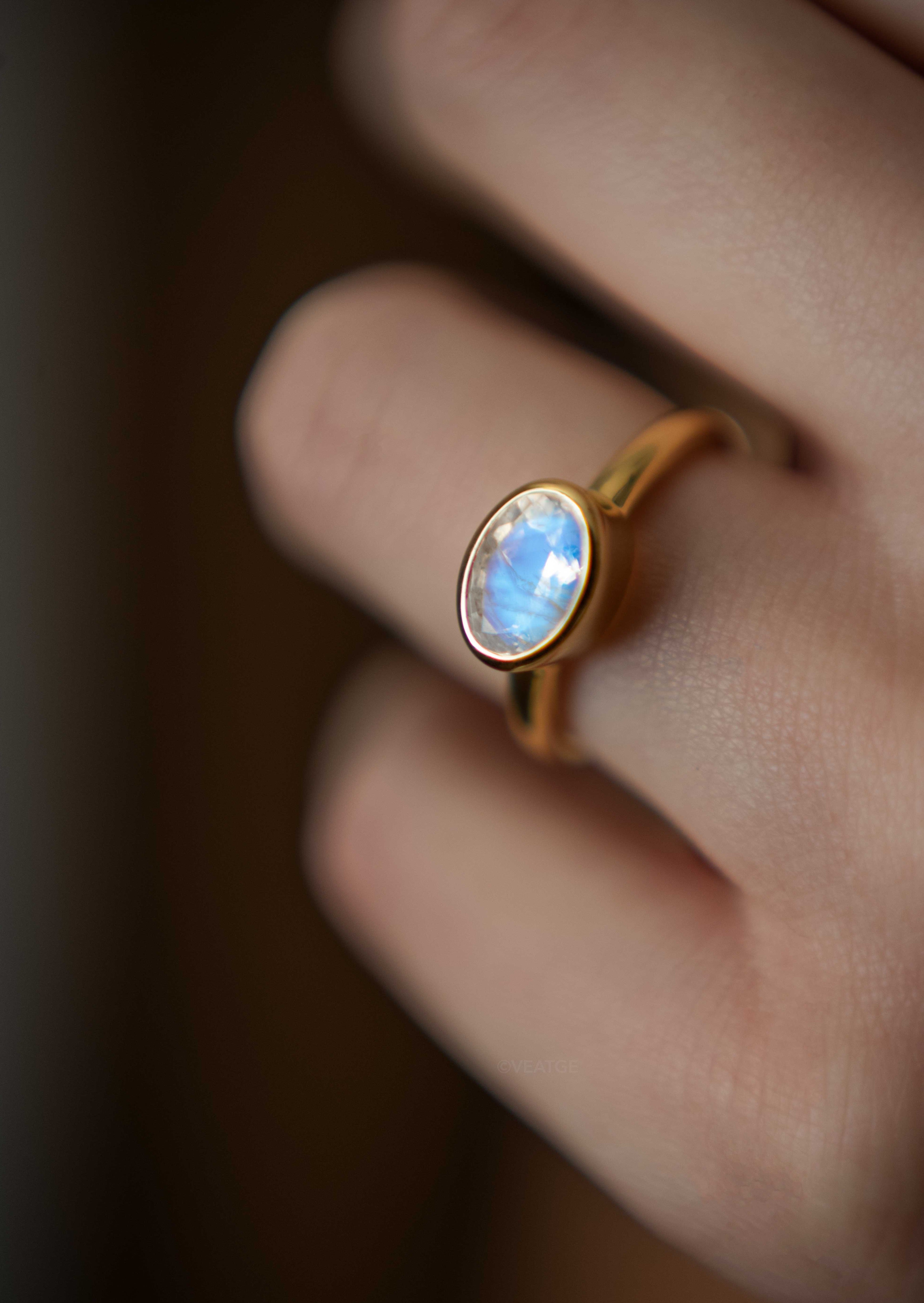 Marigold Moonstone Ring Gold Vermeil