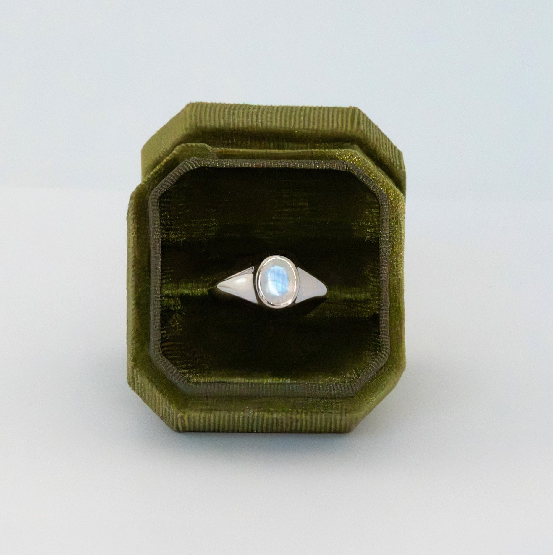 Moonstone Signet Ring Silver