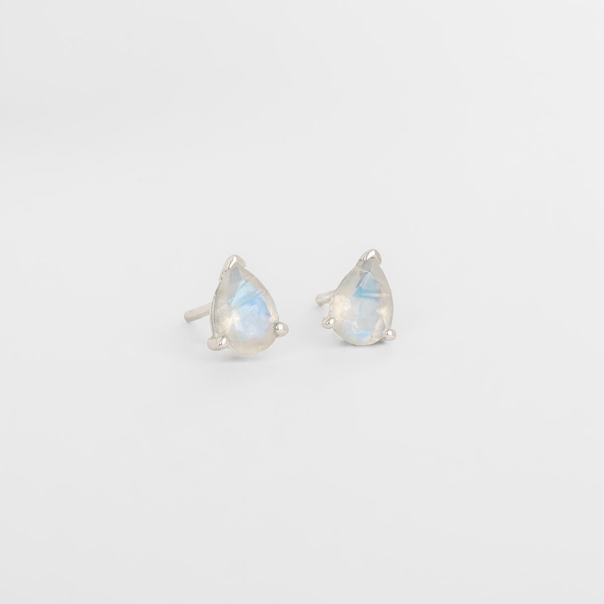 Moonstone Pear Stud Earrings