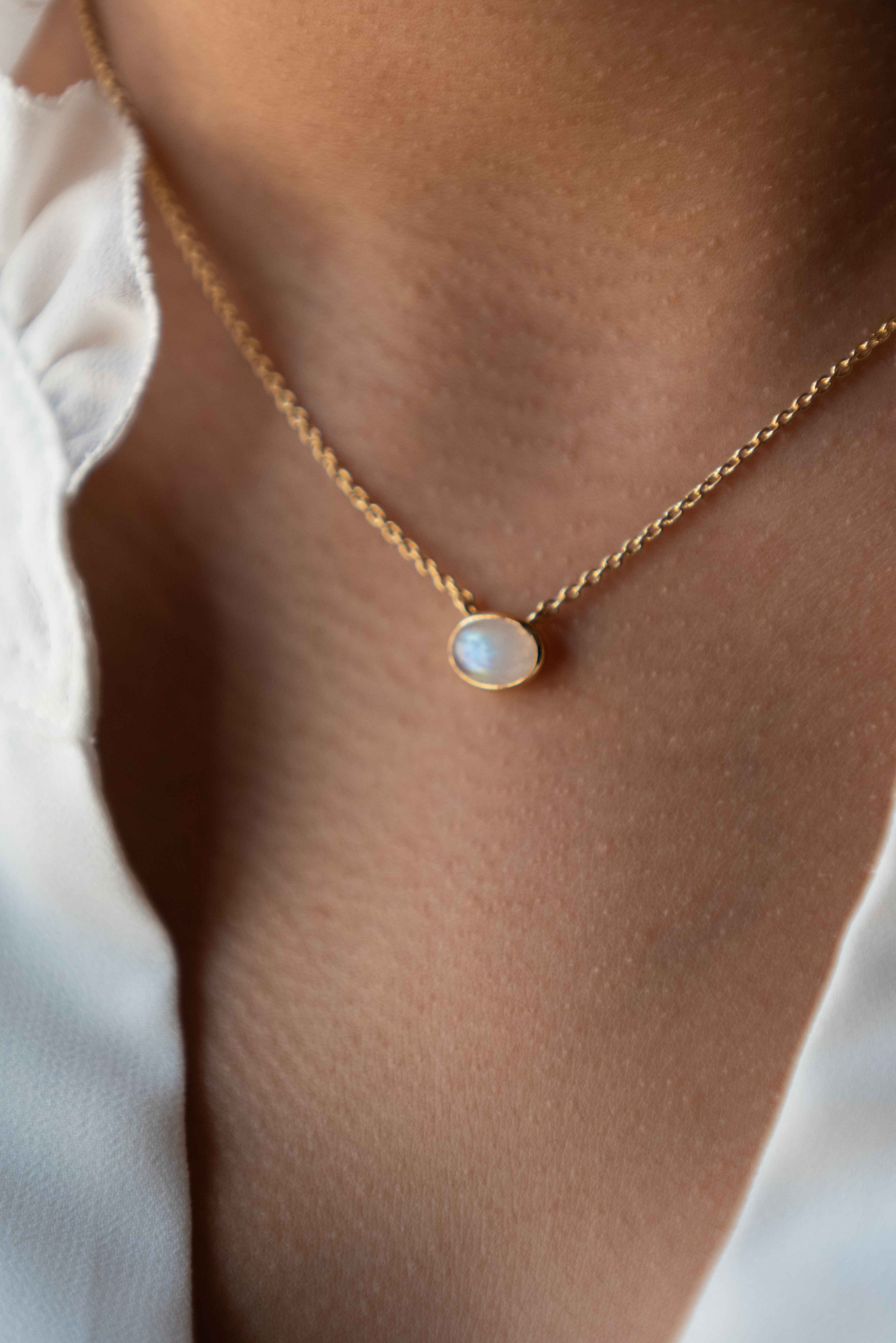 Moonstone Buttercup Necklace