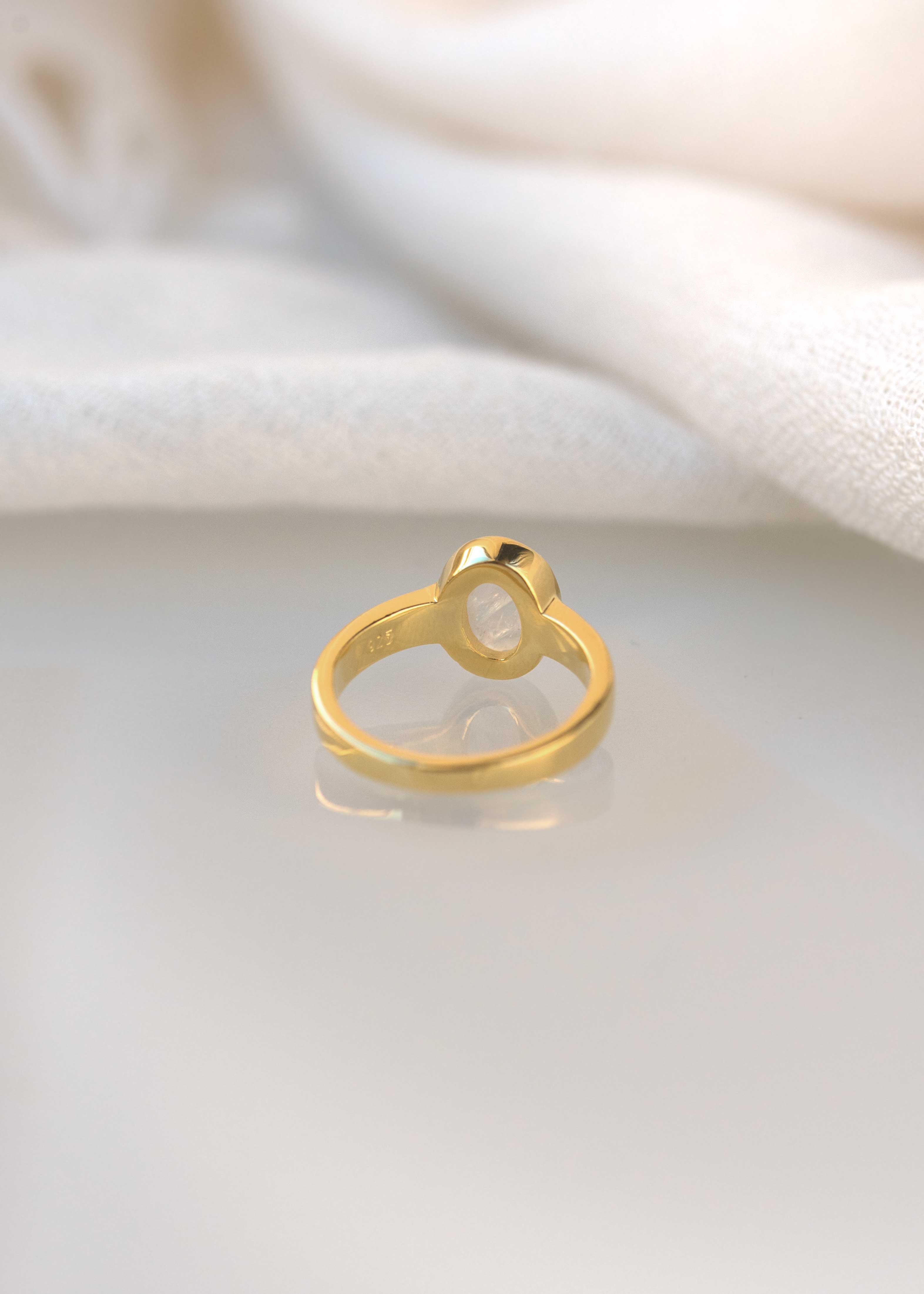 moonstone ring gold small delicate promise ring pinky ring