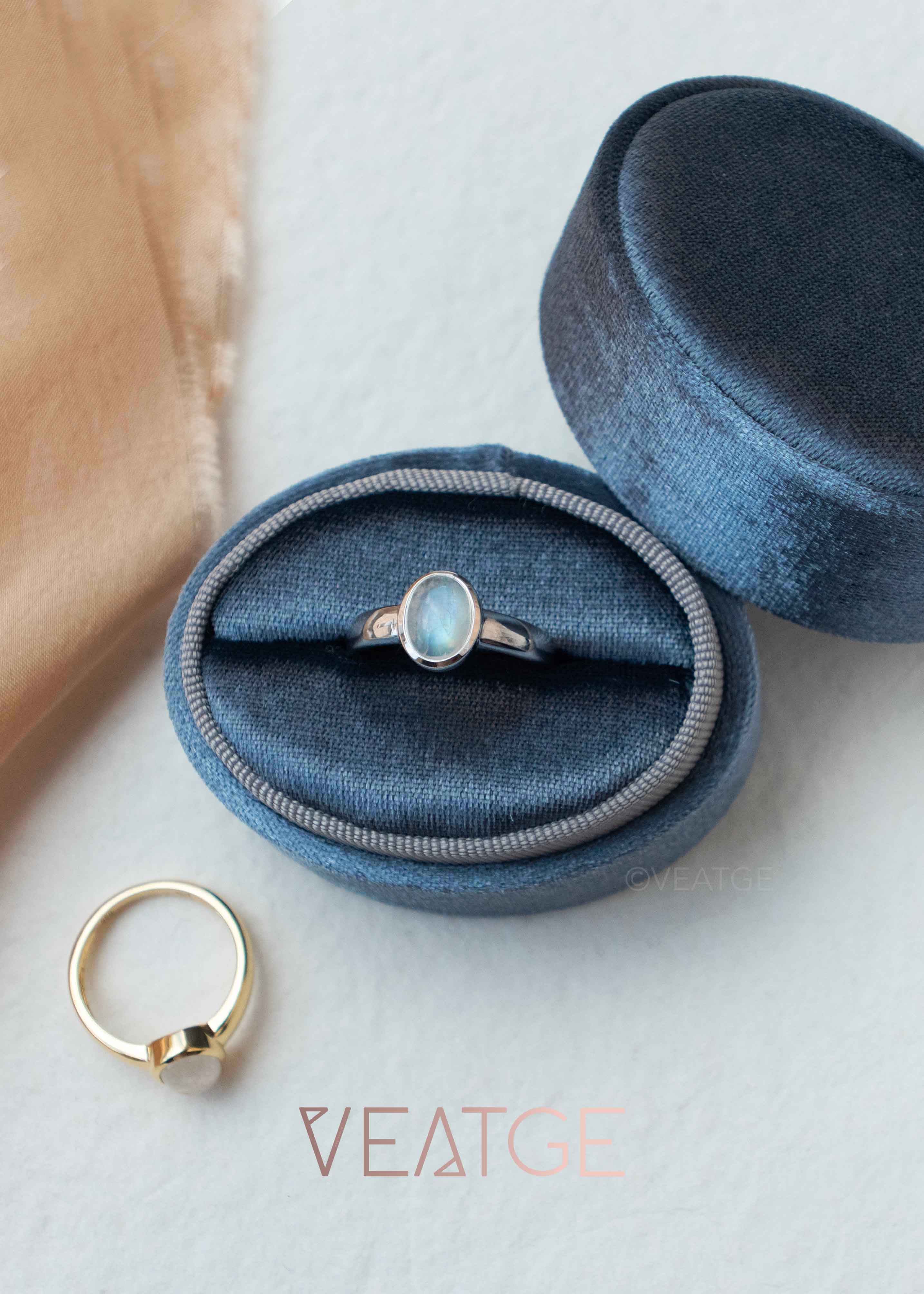 rainbow moonstone gold ring with blue flash natural gemstone ring June Birthstone Gifts for Women