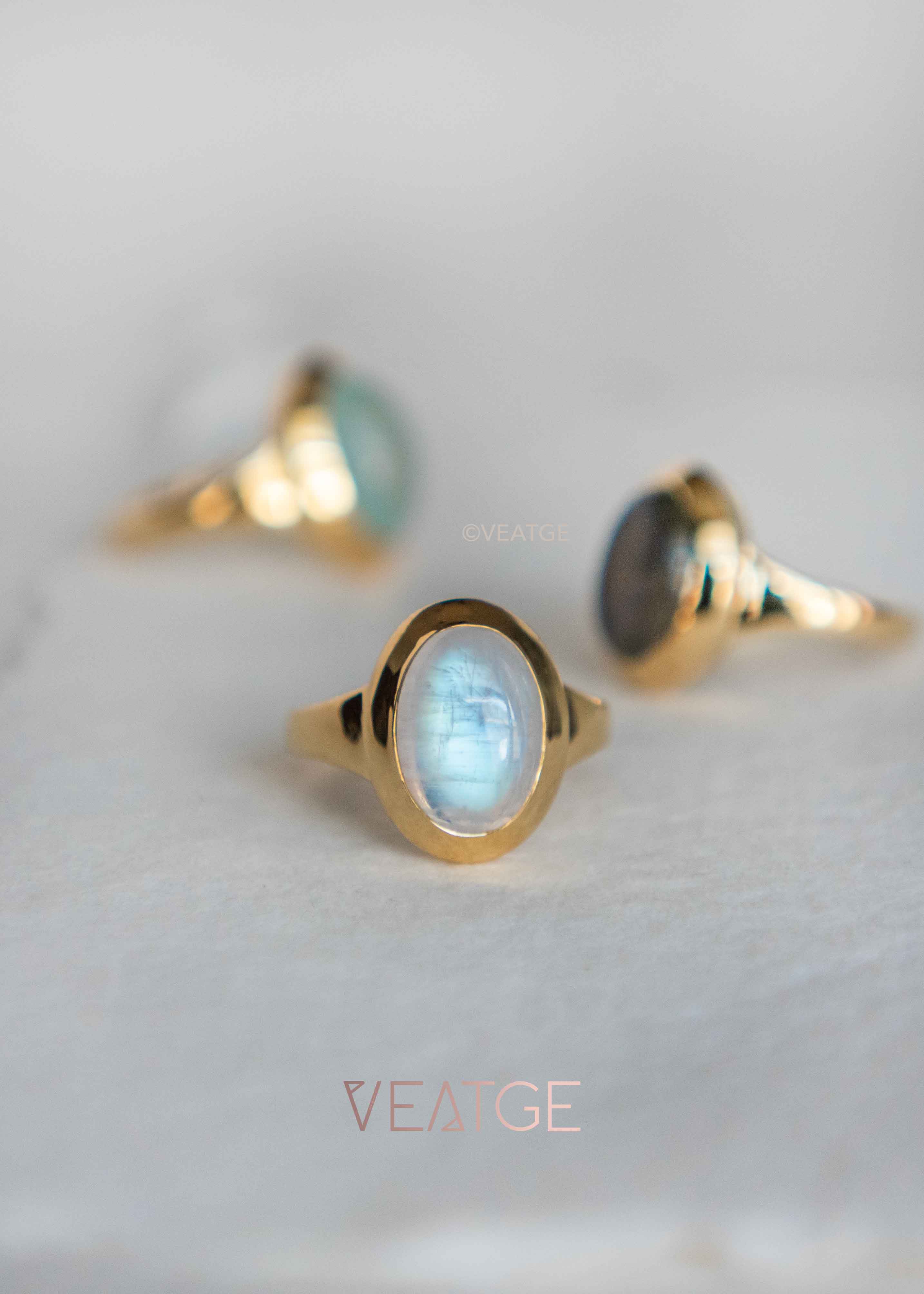 Large Moonstone Statement Ring Gold Vermeil Gifts for Women, New Mom Gift, Wedding Gift, Graduation Gift, New Beginning Gifts for Girls