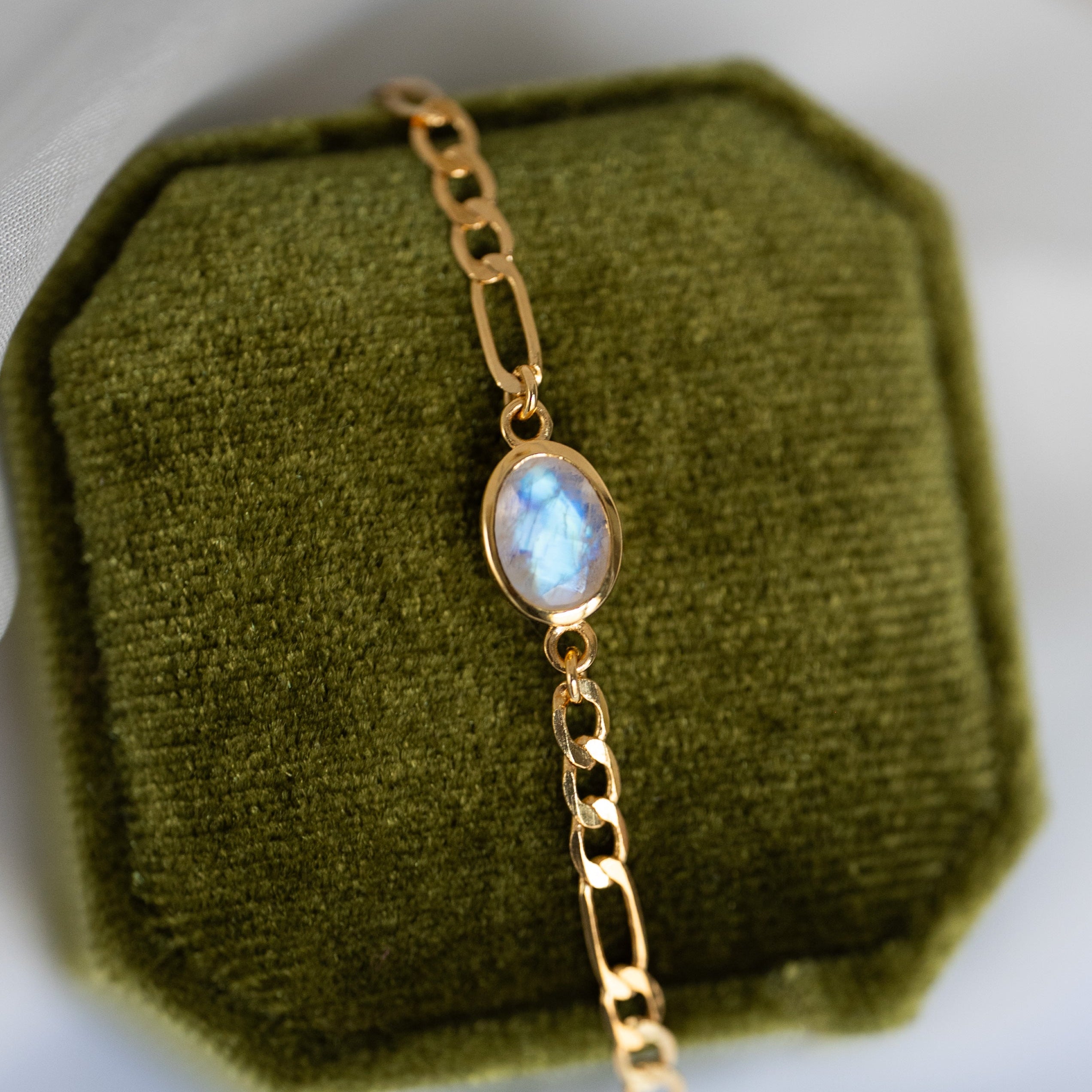 Moonstone Bracelet in 14k Gold Filled, Adjustable Length, June Birthstone, Birthday Gift for her