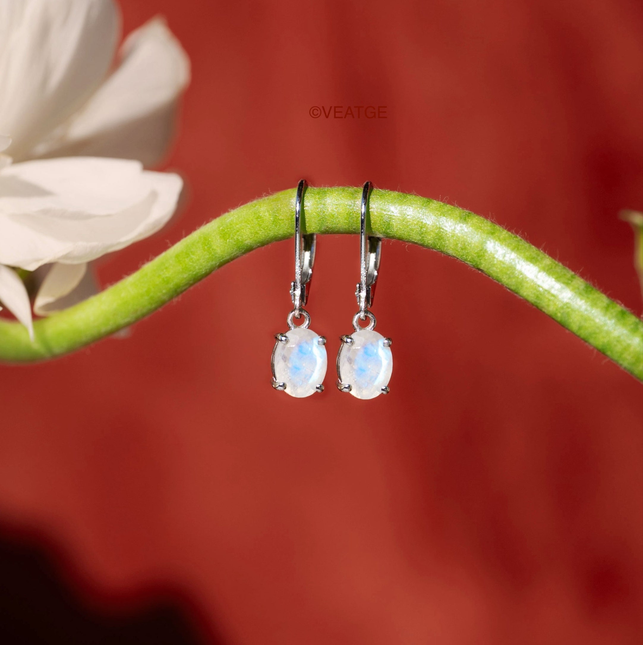 Moonstone Dangle Earrings Natural Gemstone June Birthstone Gifts for Women, Mom gifts