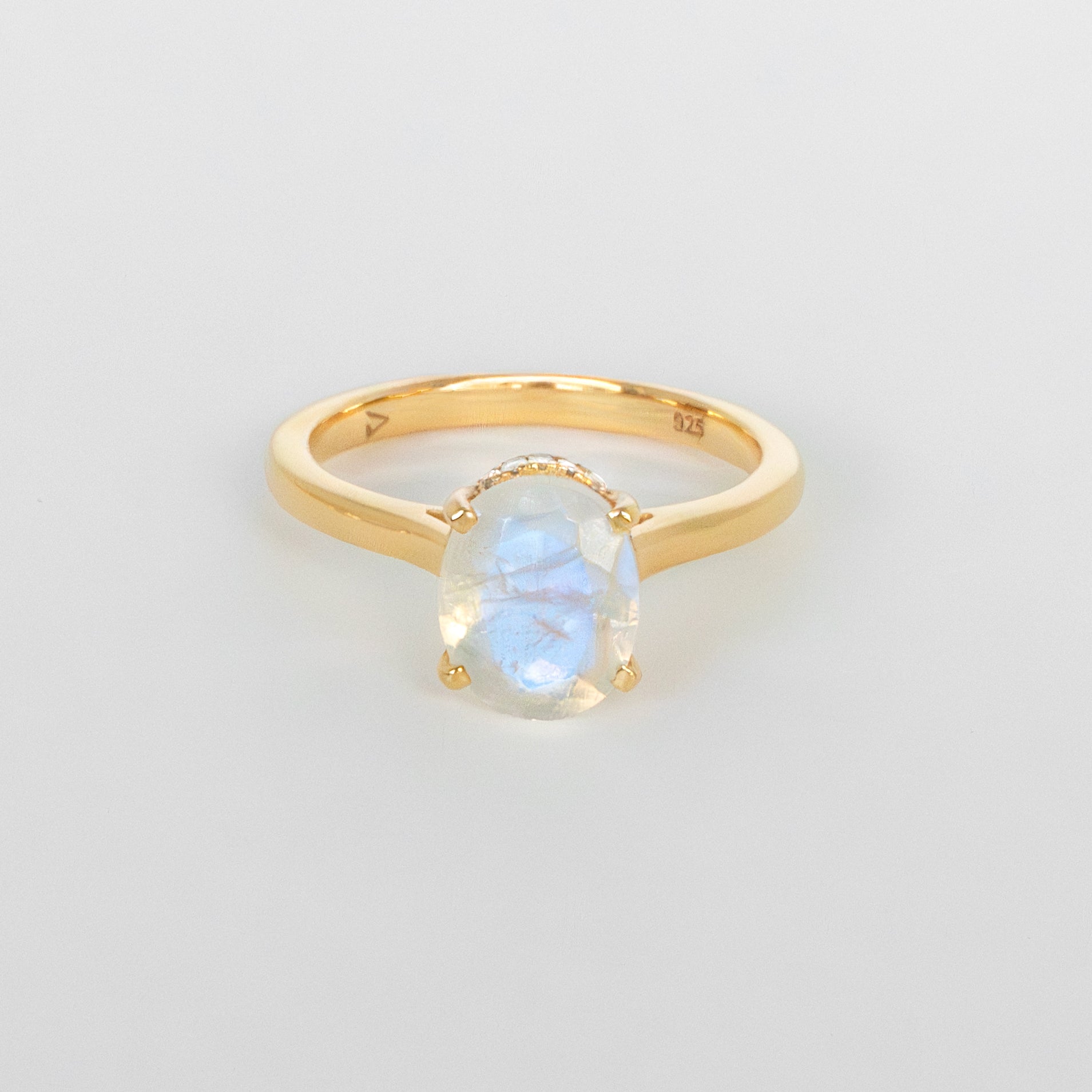 Moonstone Engagement Ring 14k Gold for Women, Moonstone Wedding Bridal Promise Rings for Women