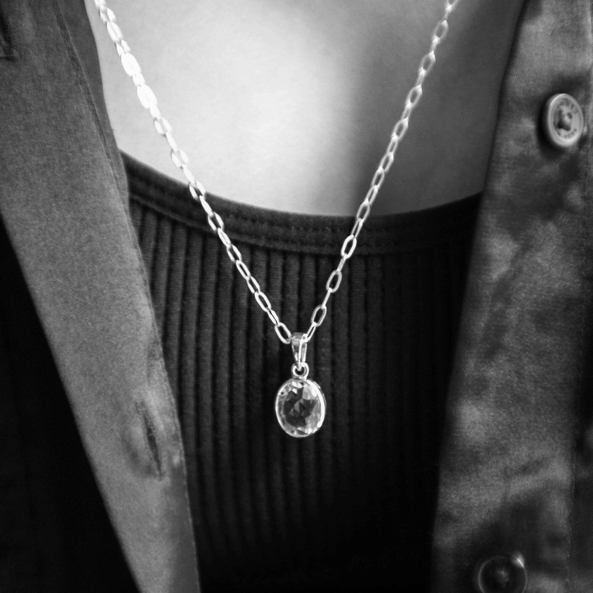 Moonstone silver necklace