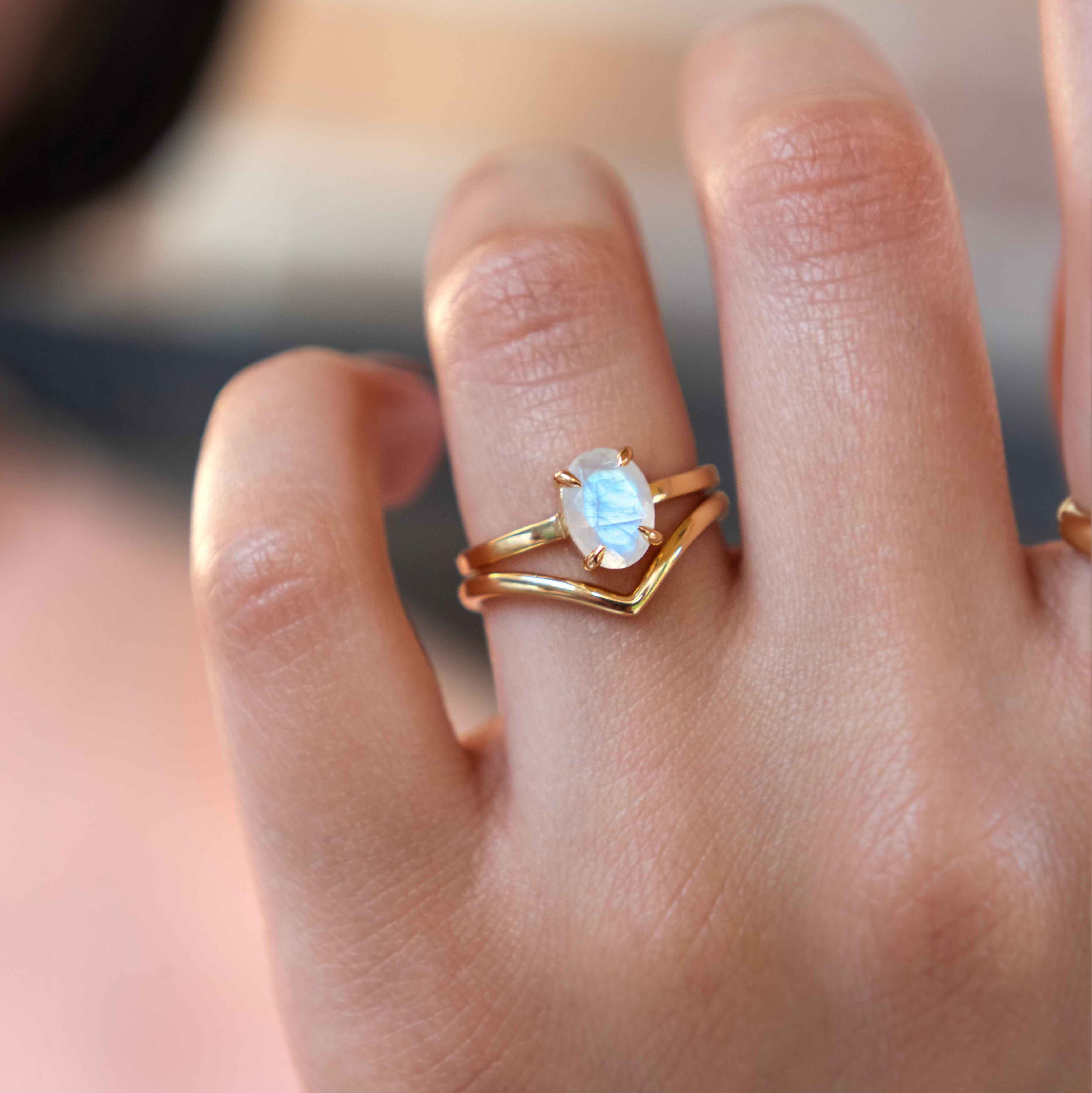 Chevron Stacking Ring Gold, V shape stacking Ring, Silver Stacking Ring Chevron, Gold Filled Rings stackable for low profile rings