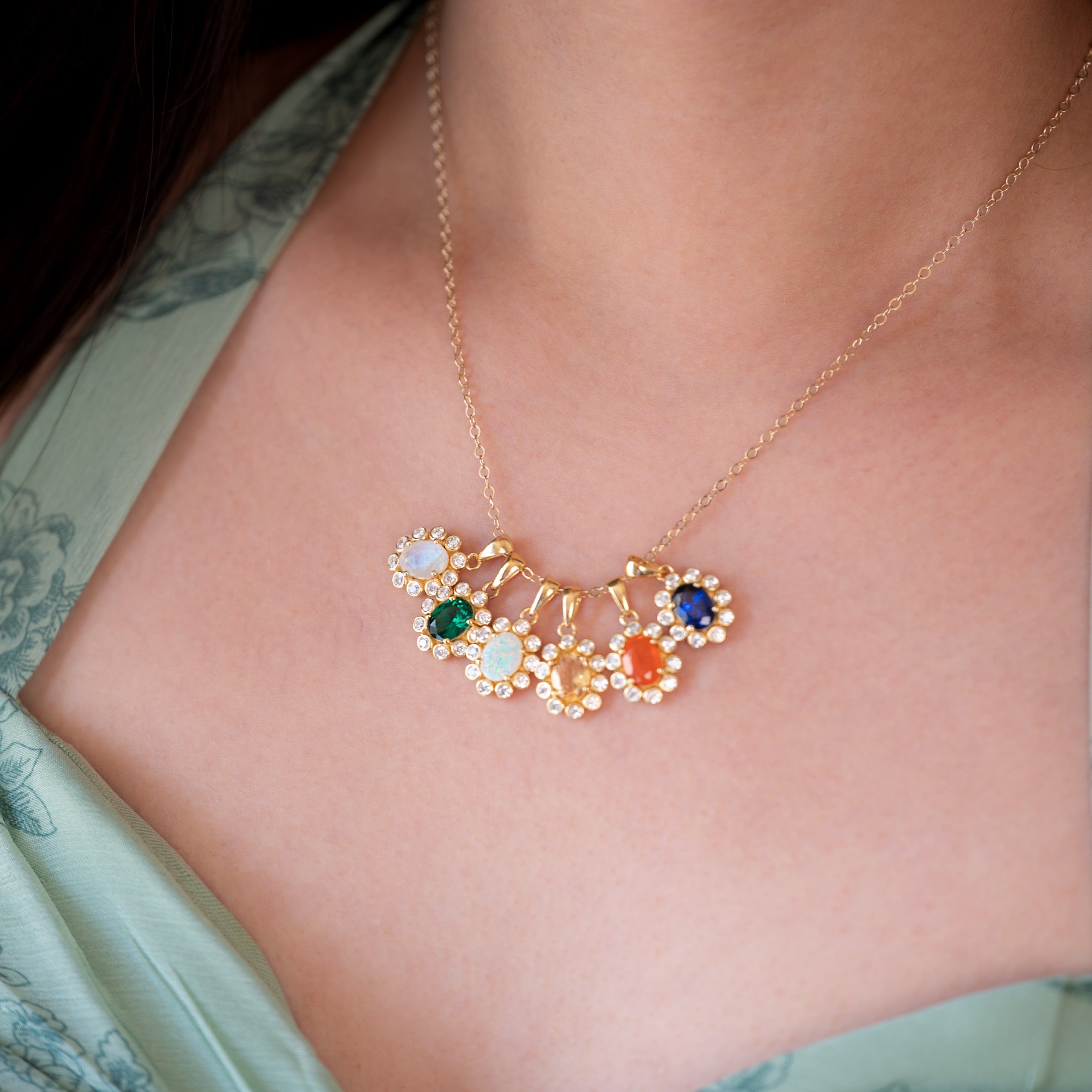 Multi Blossom Flower Necklace