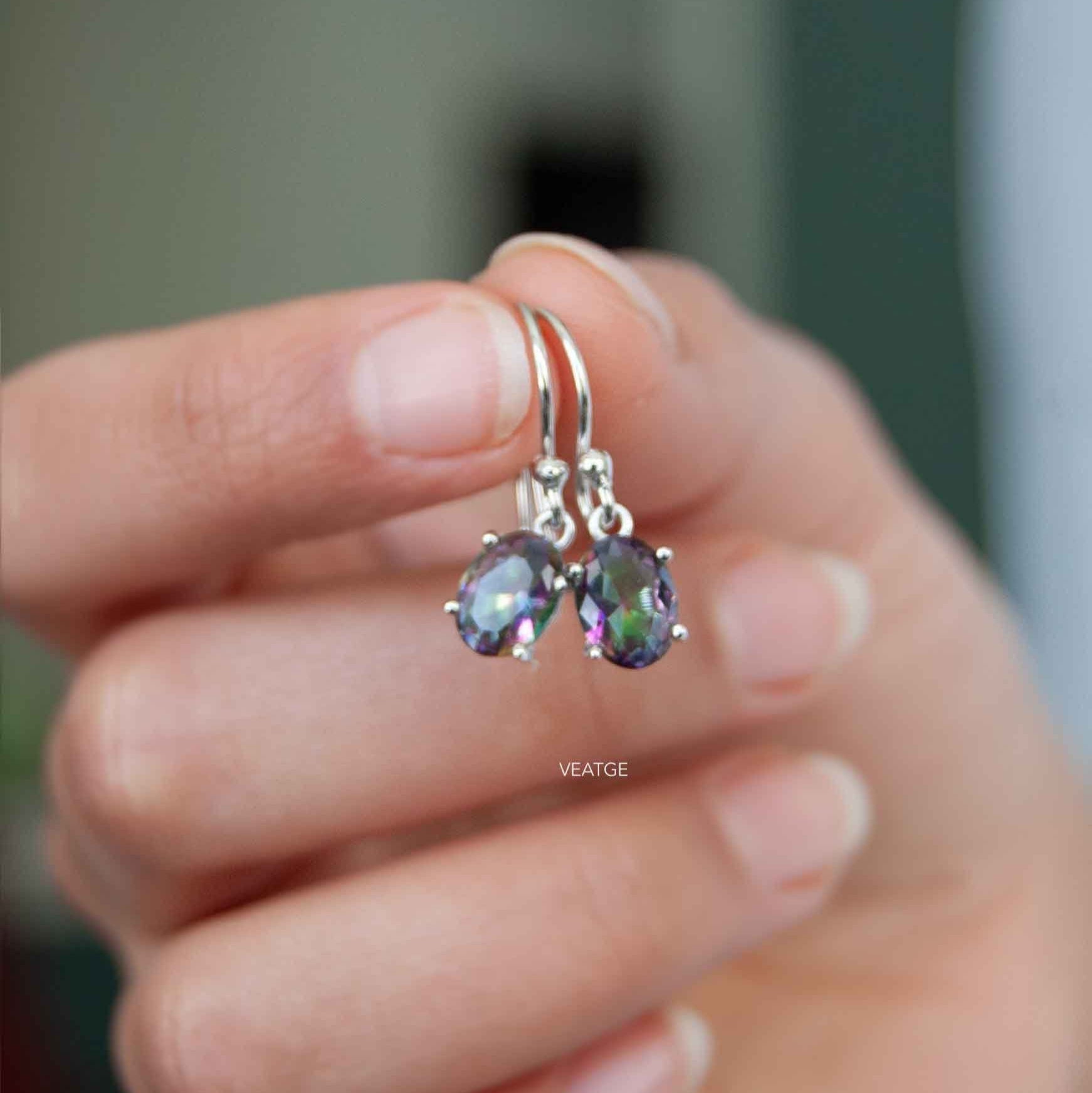 Mystic Topaz Dangle Earrings