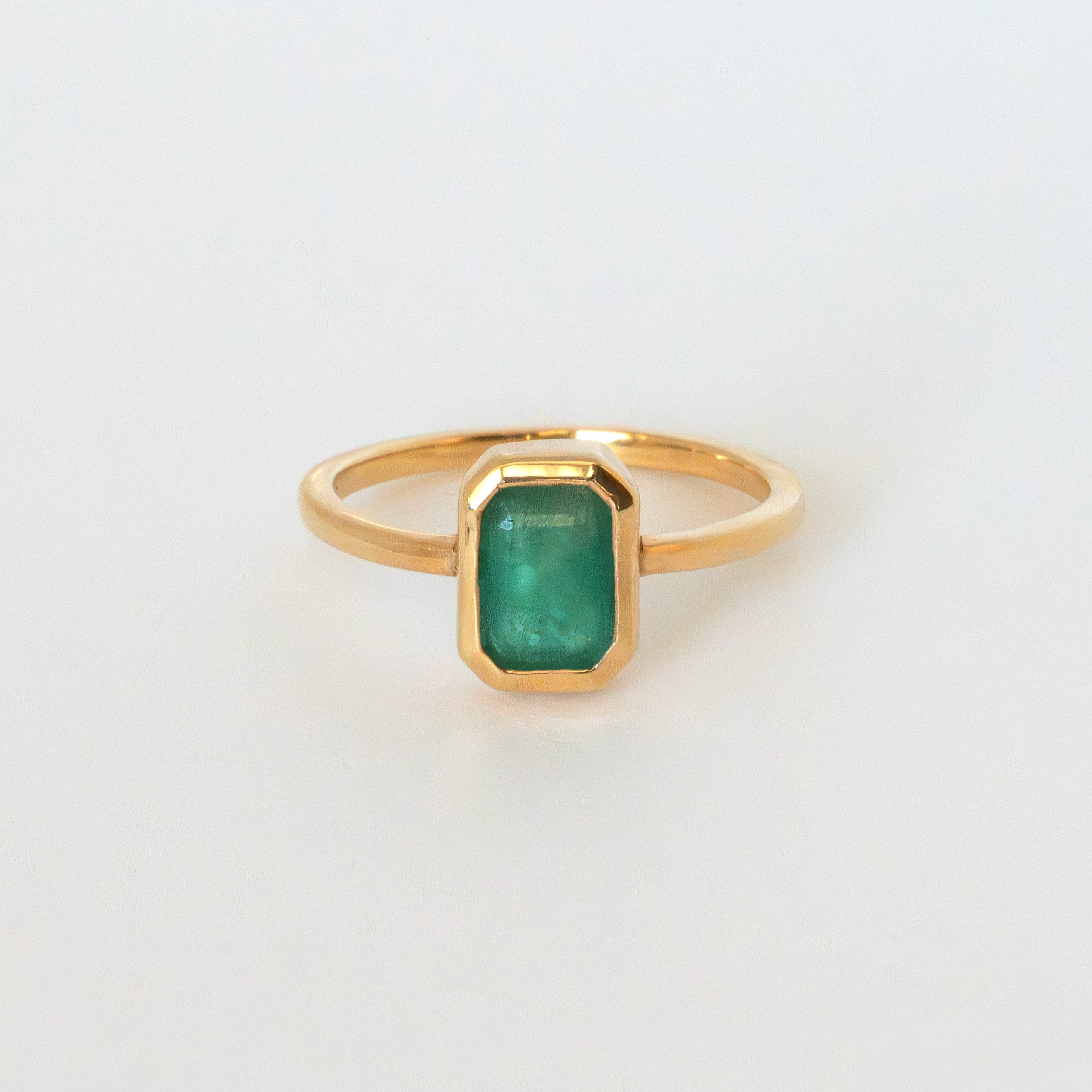 Natural Genuine Emerald Gold Ring May Birthstones Gifts for Women Girls