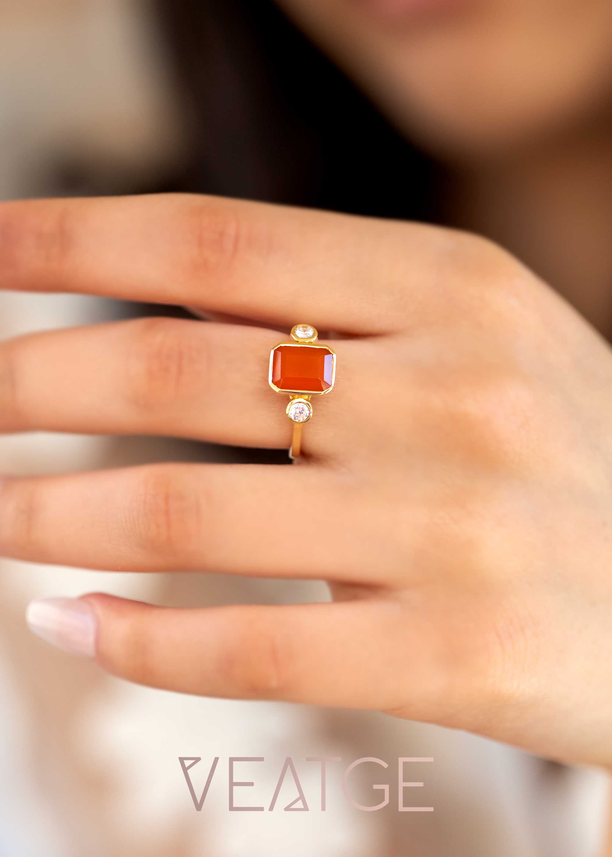 Natural Carnelian Statement Ring Gold, High Grade Real Carnelian Gemstone, Unique Modern Unisex Ring, Birthday Gifts for Him, Gift for Her, Real Carnelian Ring, Pure Carnelian Ring, Raw Carnelian Ring