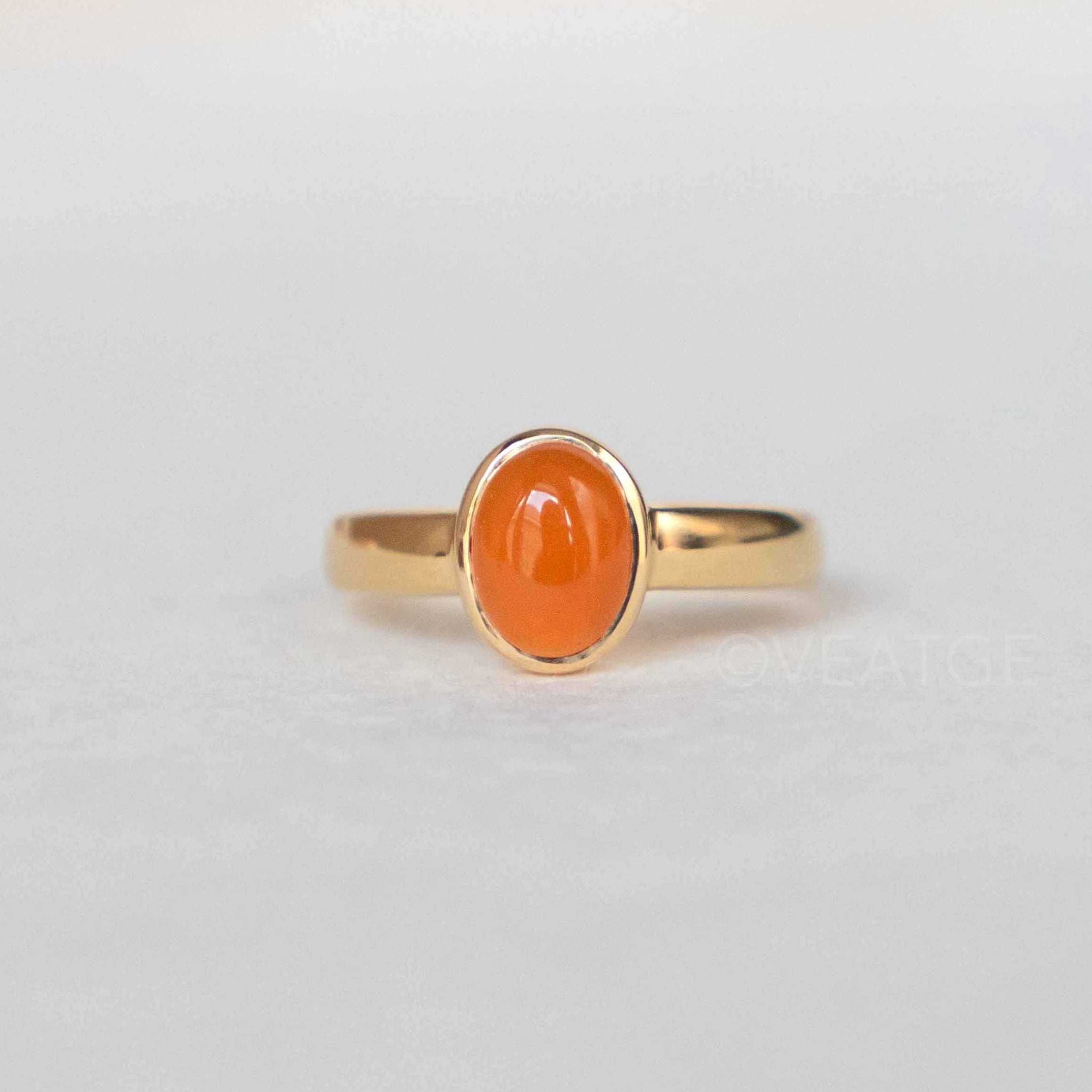 Real Carnelian Ring gold, Natural Orange carnelian gemstone ring