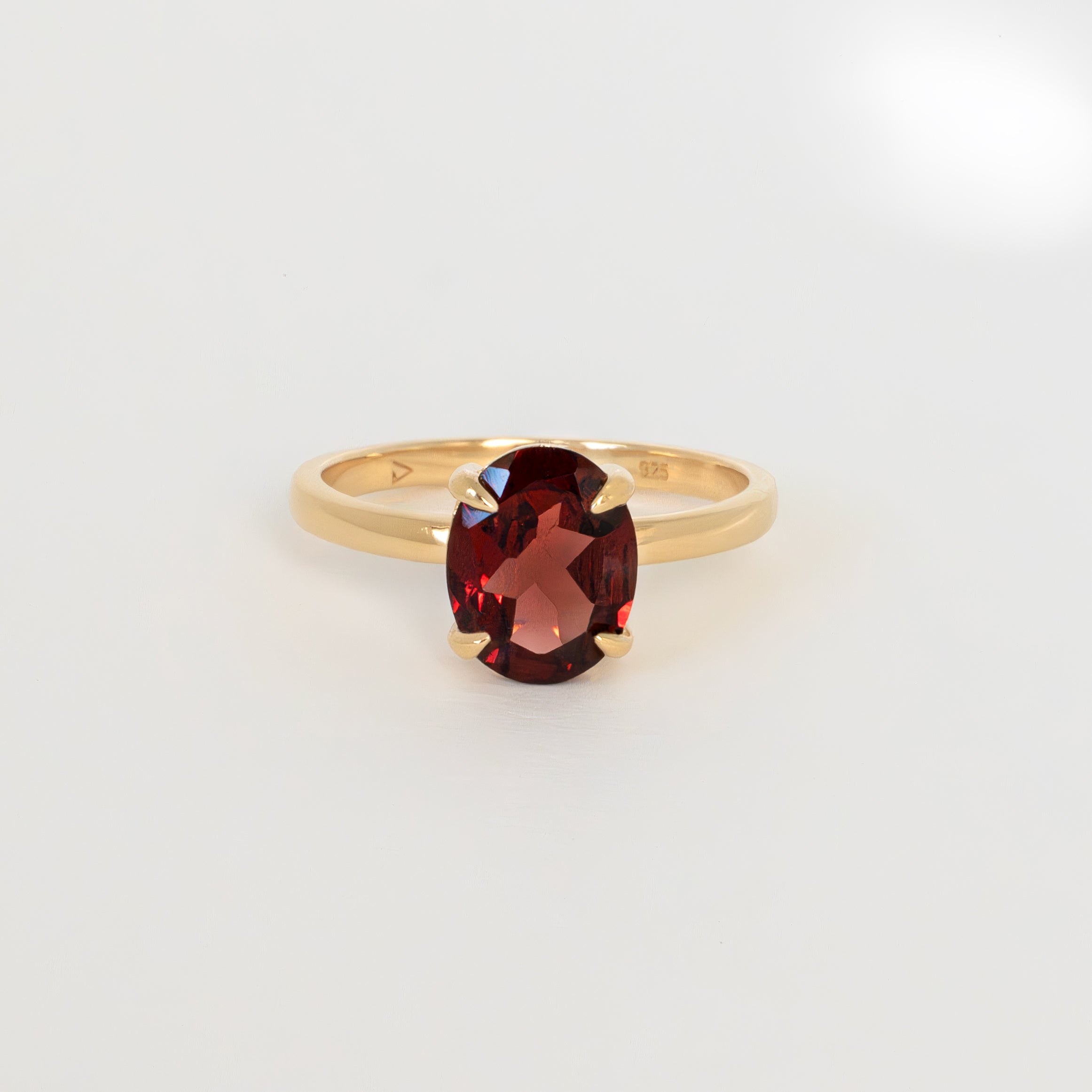 Natural Garnet Gemstone Ring Gold Vermeil Genuine Gemstone January Birthstone Birthday Gifts for Her