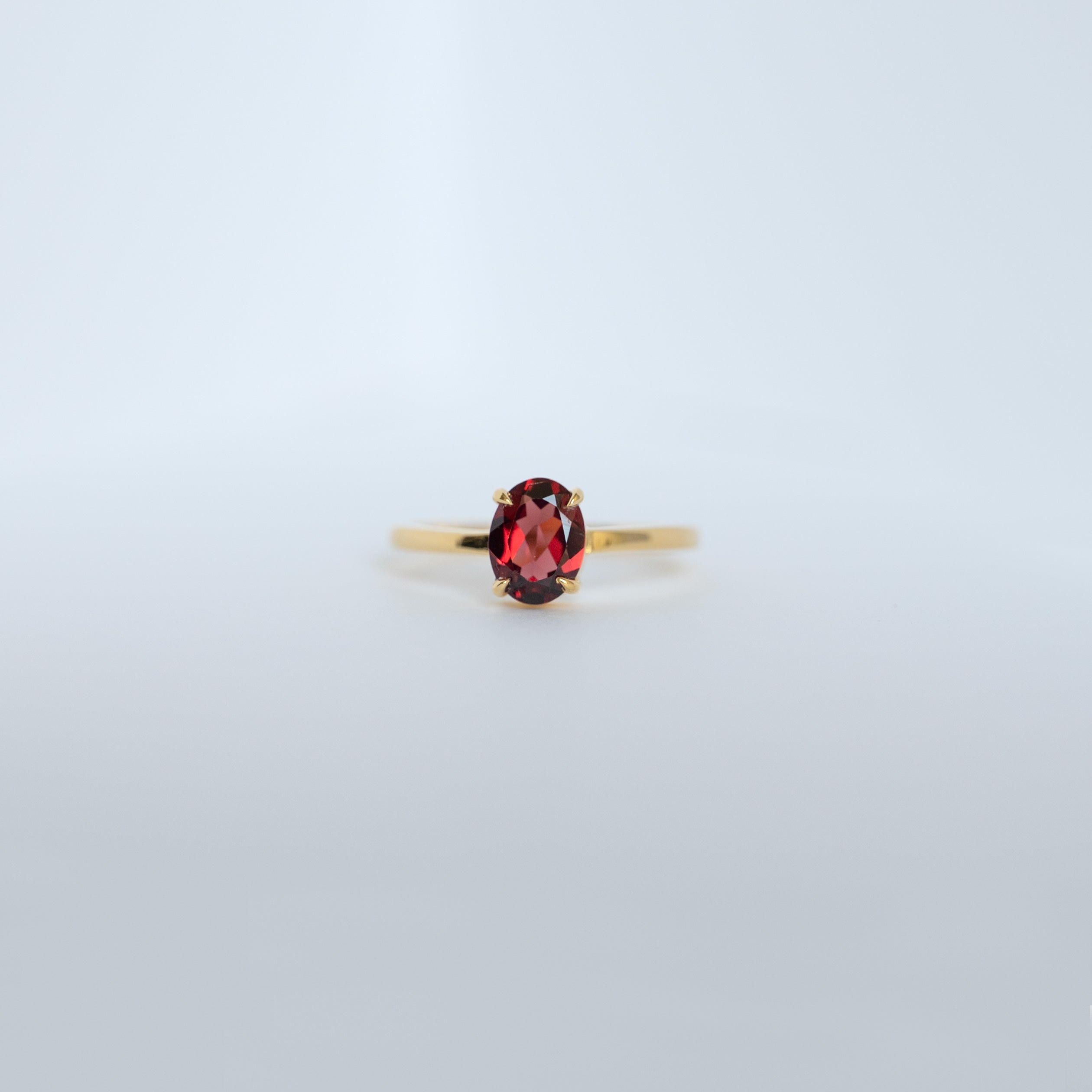 Natural Garnet Ring Gold January Birthstone Birthday Gifts for women