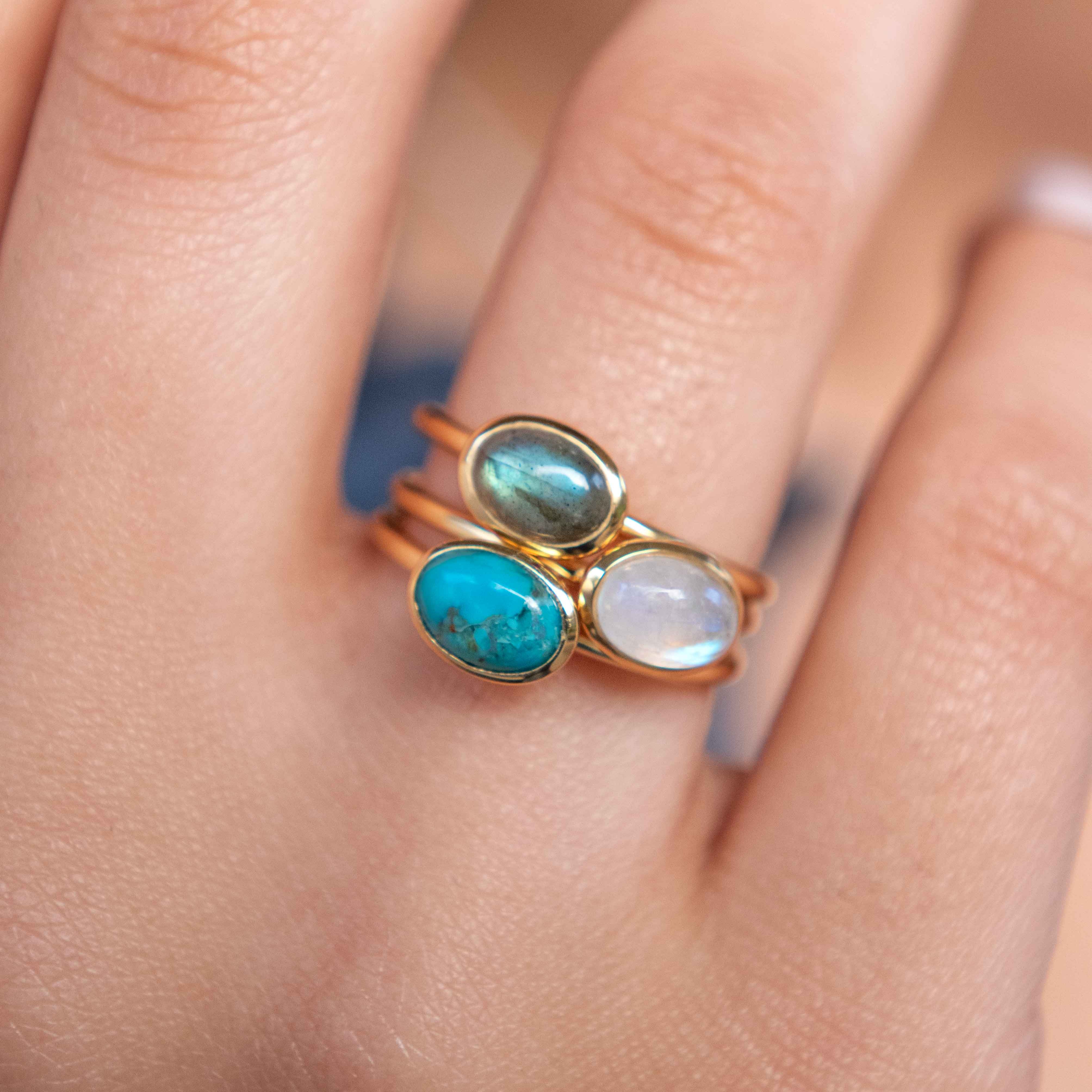 Dainty genuine gemstone ring gold, Green Blue Natural Labradorite gemstone ring, Birthstone Gifts for Wife Mom Sister Best friend