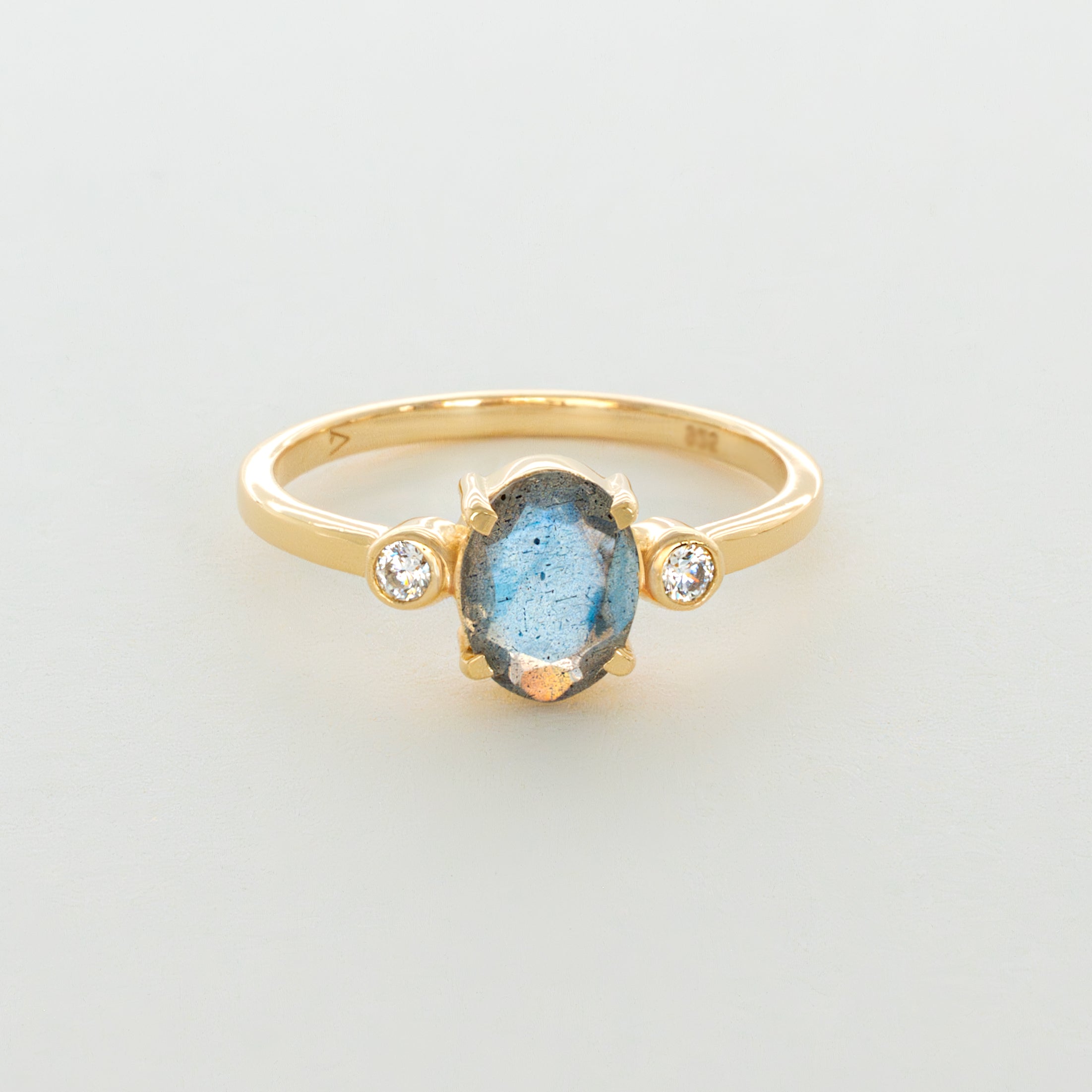 Natural_Labradorite_Engagement_Ring_Gold, Birthstone Rings for Women, Gift for Mom, Christmas Gifts for Her, Veatge