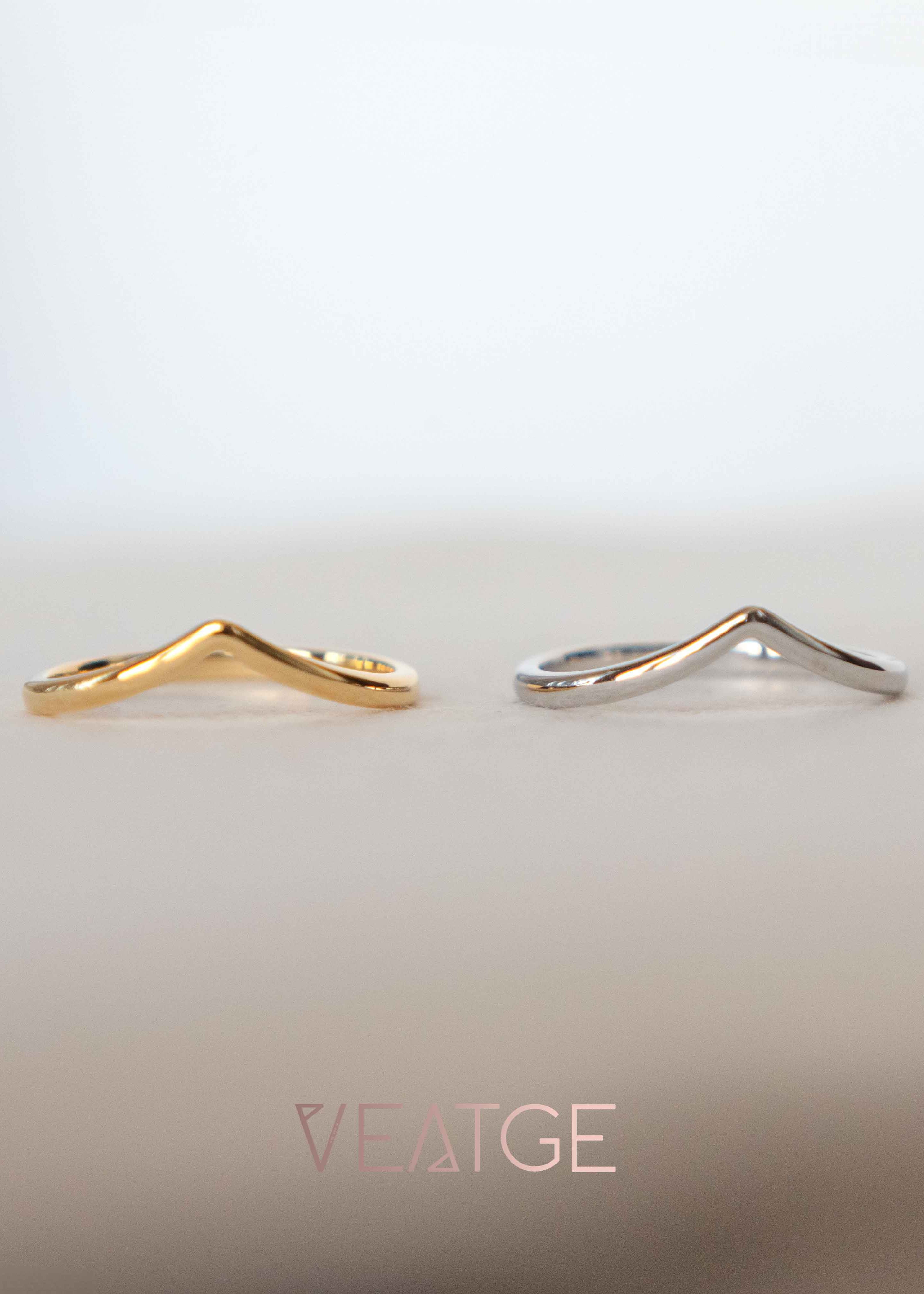 Chevron Stacking Ring Gold, V shape stacking Ring, Silver Stacking Ring Chevron, Gold Filled Rings stackable for low profile rings