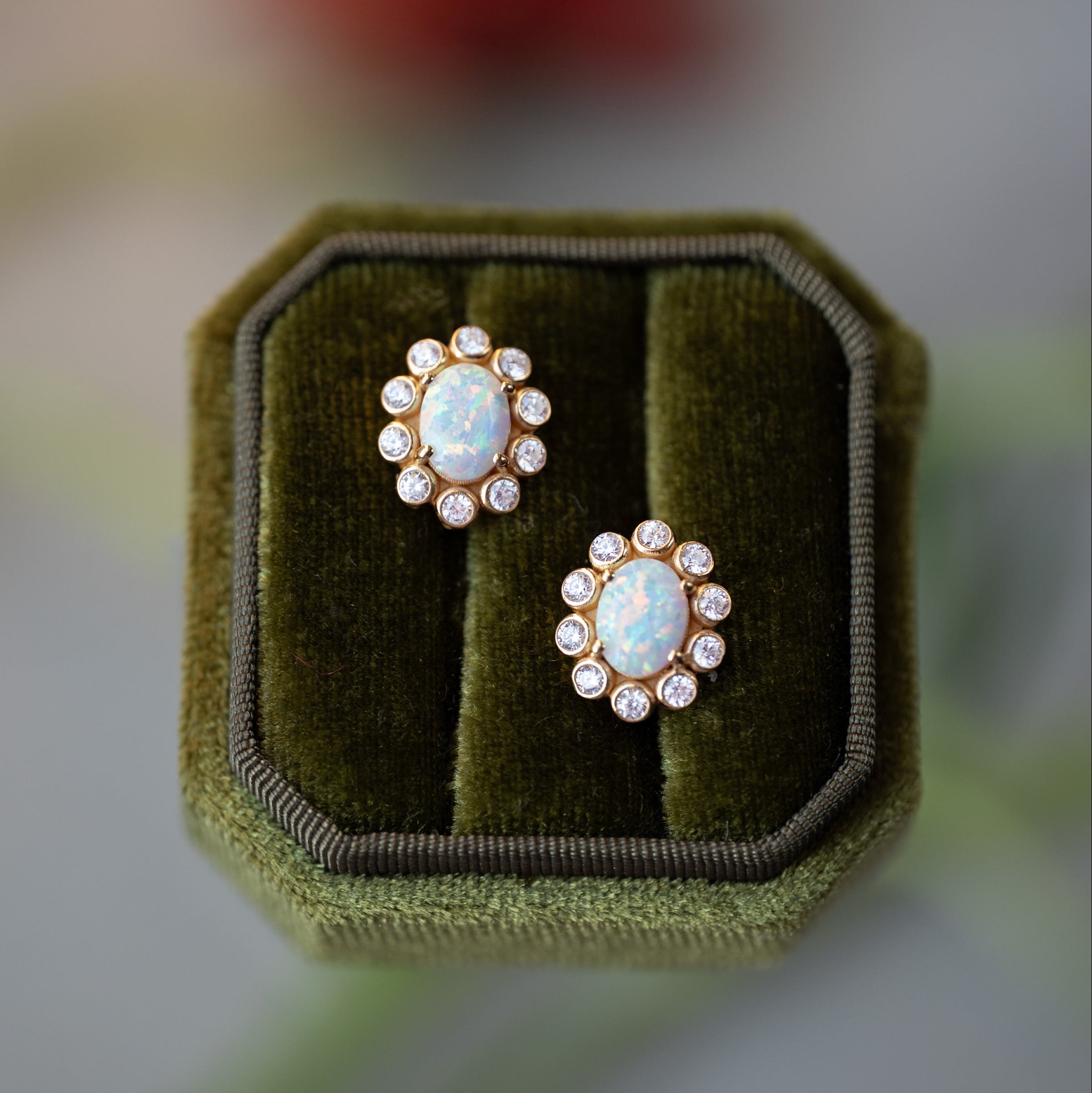 Opal Statement Stud Earrings - Blossom