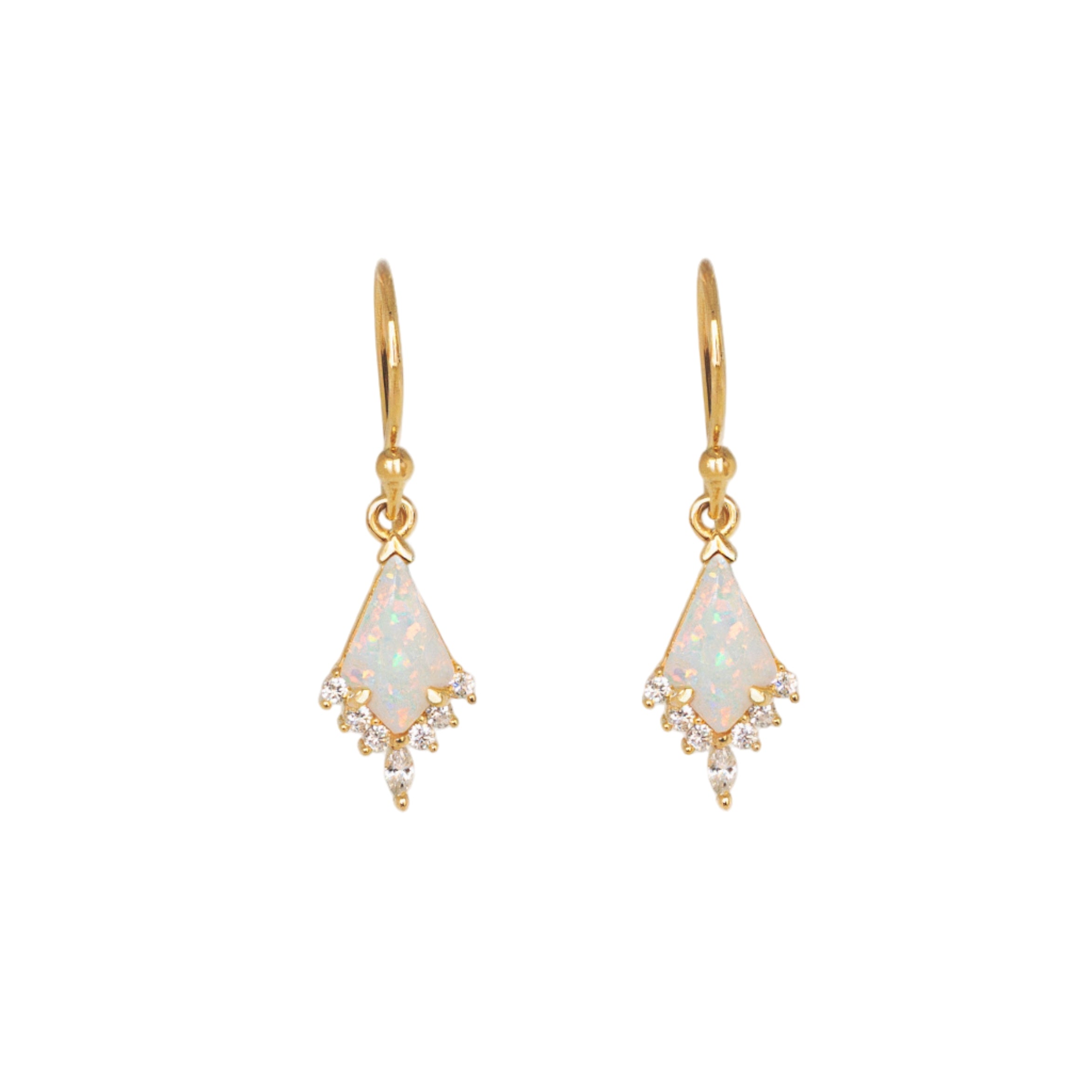 Opak Kite Dangle Earrings October Birthstone Jewelry, Bridal Jewelry for Women