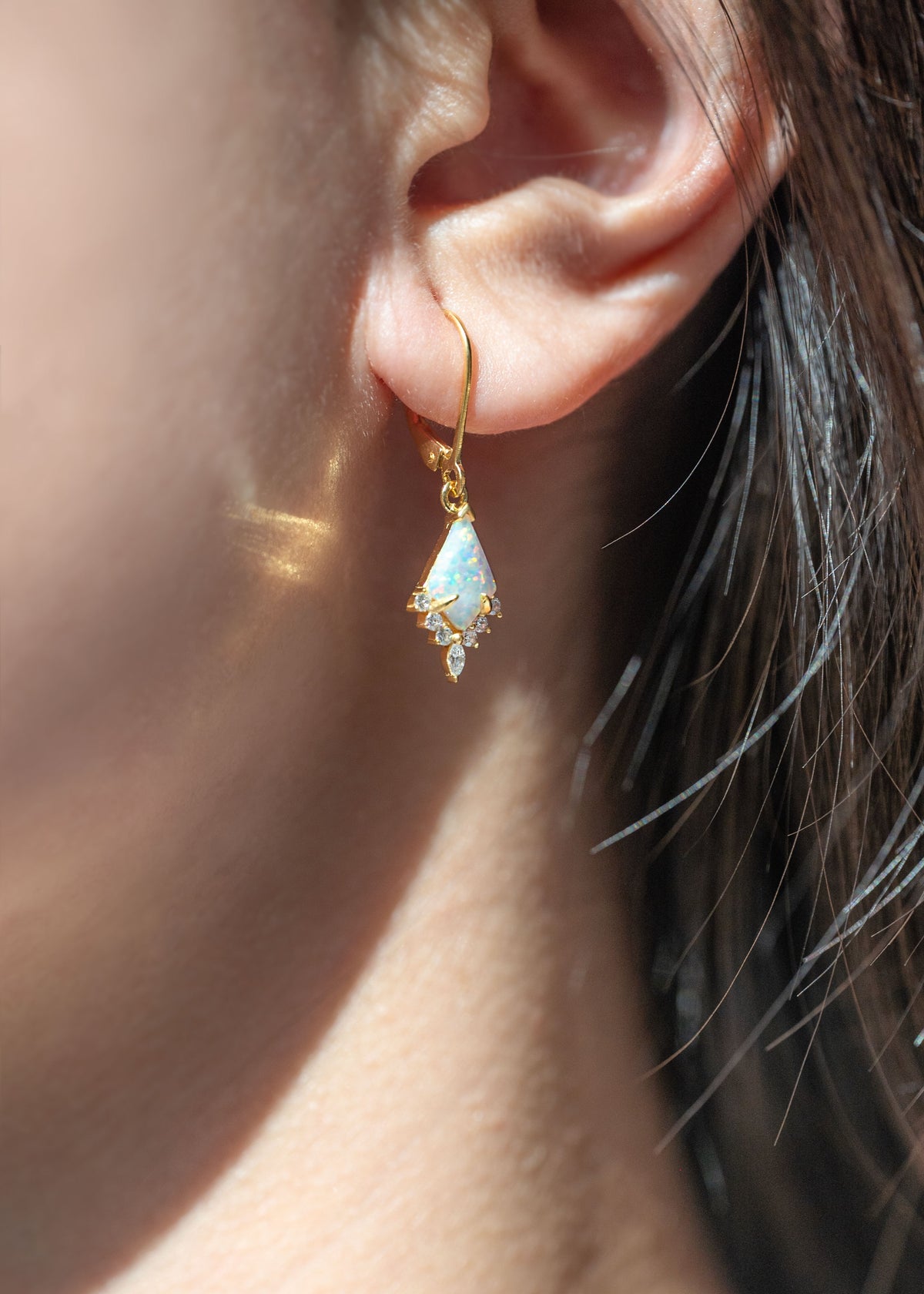 Opal Kite Dangle Earrings
