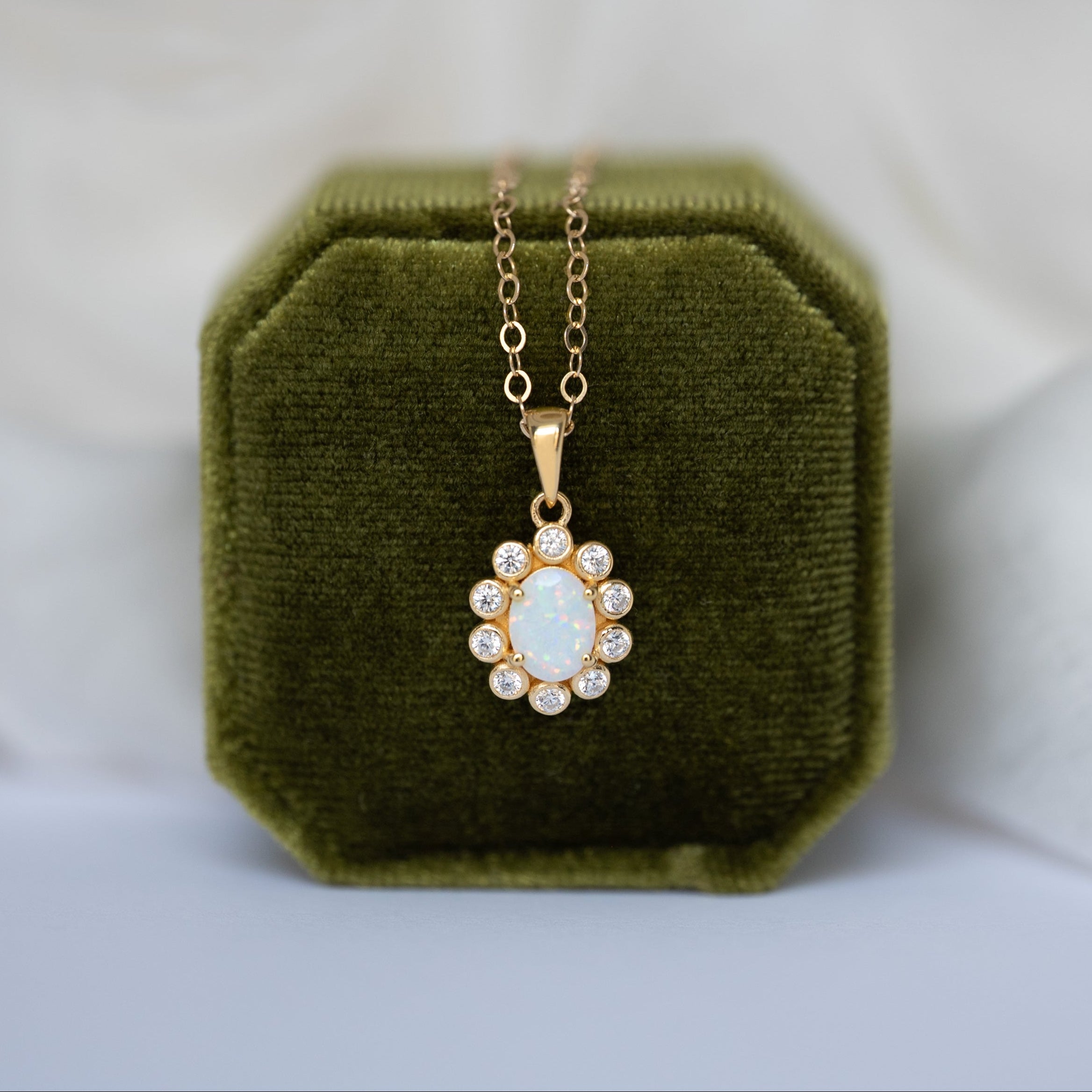 Opal necklace flower design, anniversary gift for wife, mothers day gift for mom