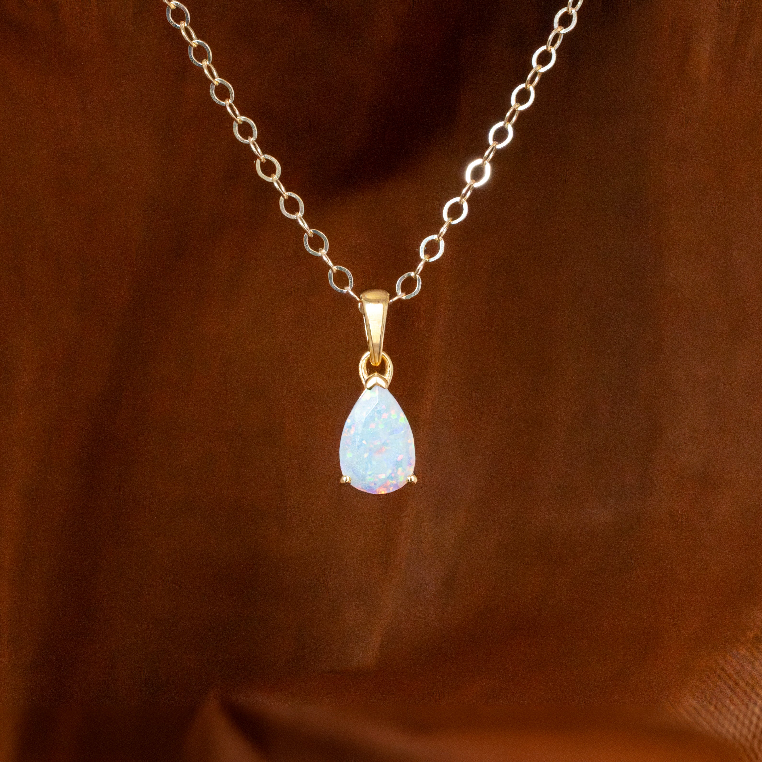 Pear Birthstone Necklace