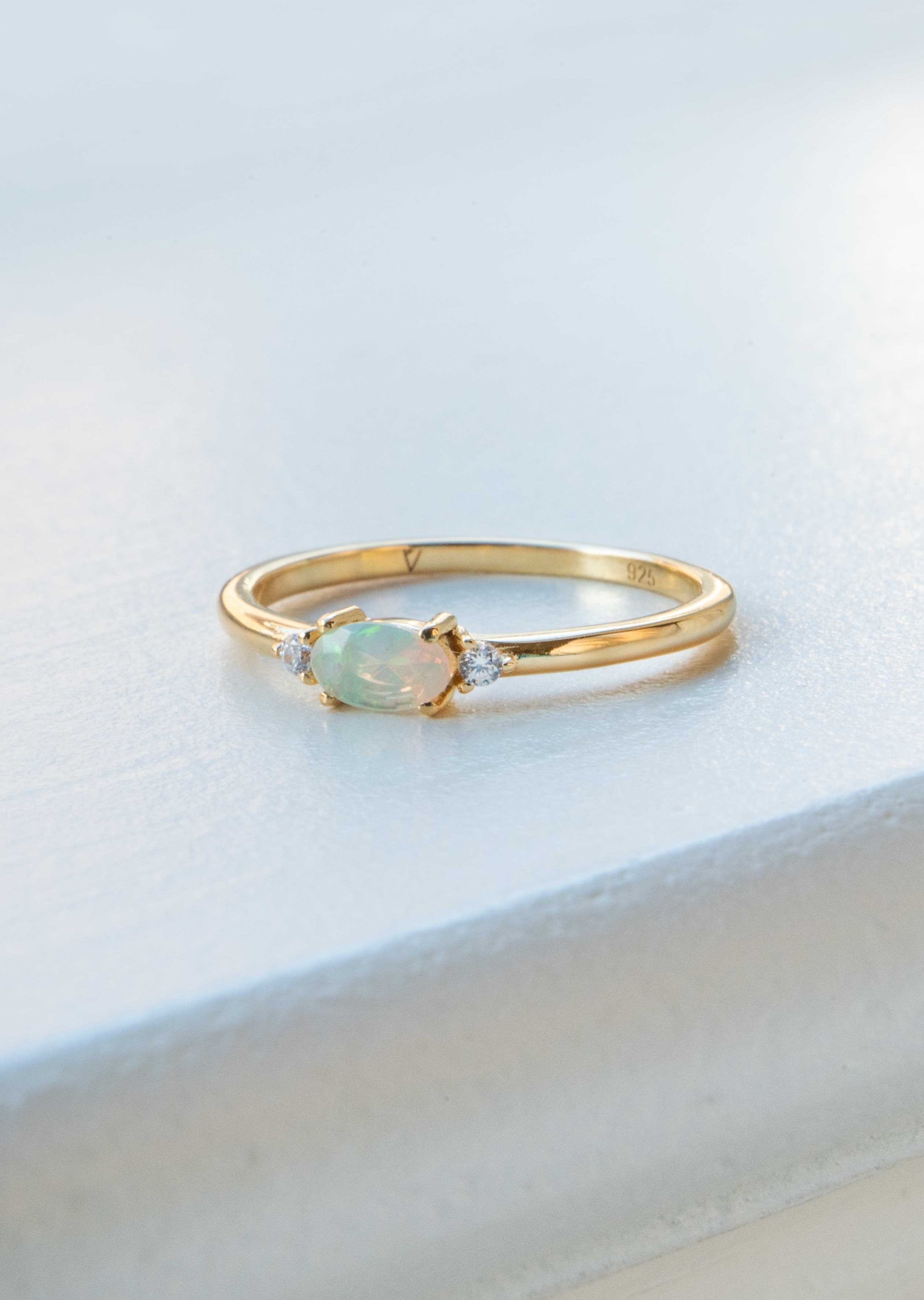 October Birthstone - Opal Stacking Ring