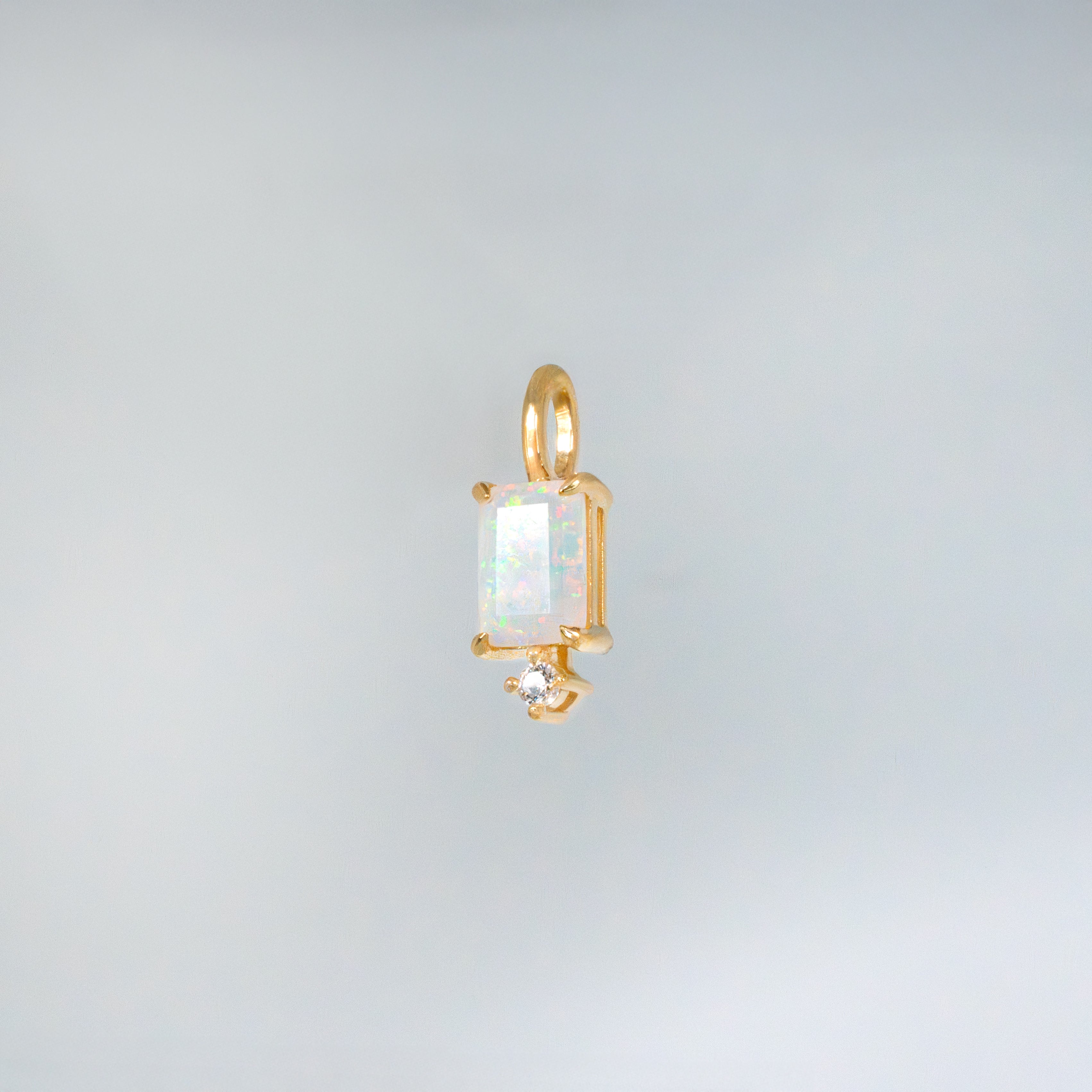 Opal Baguette Birthstone Charm