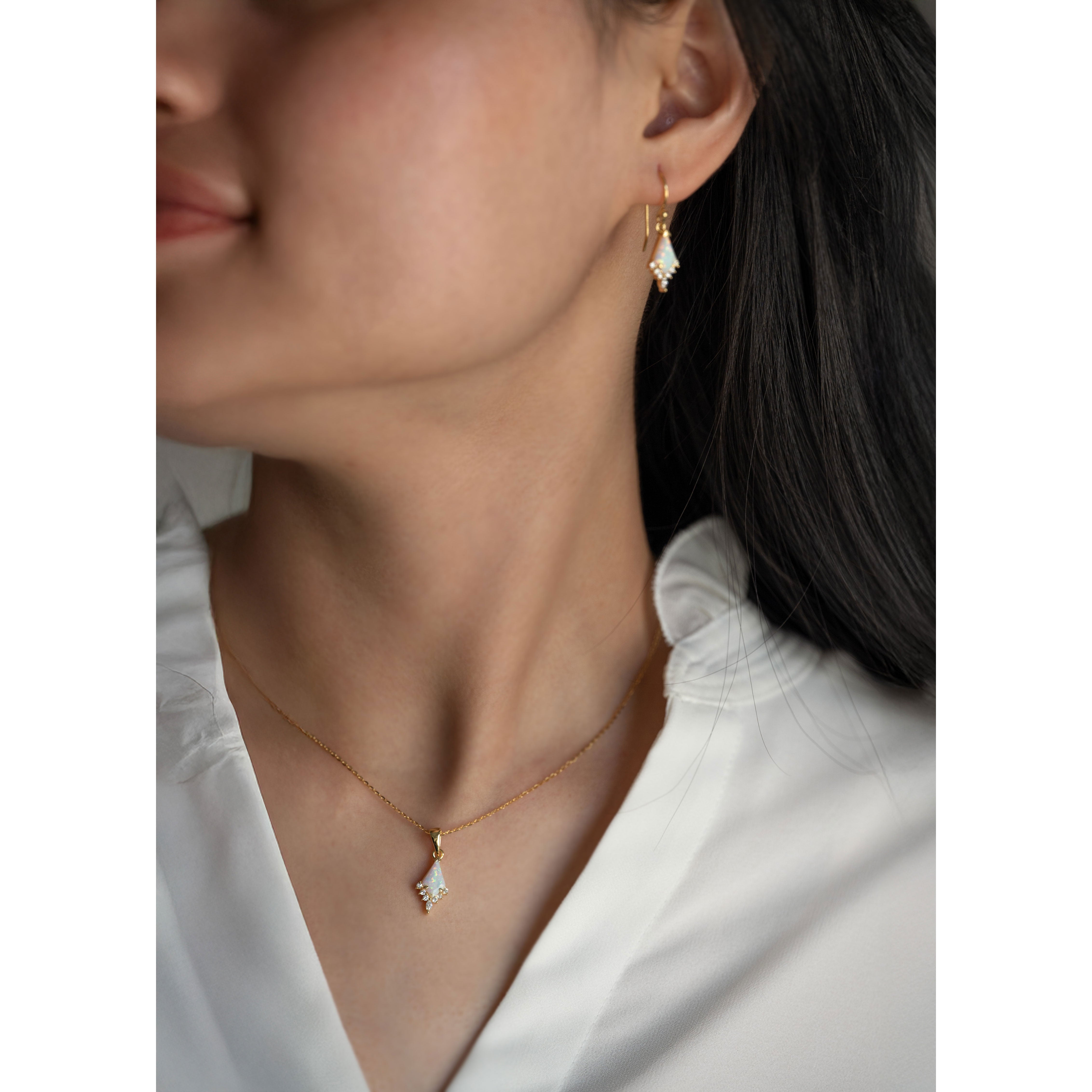 Opal Kite Dangle Earrings