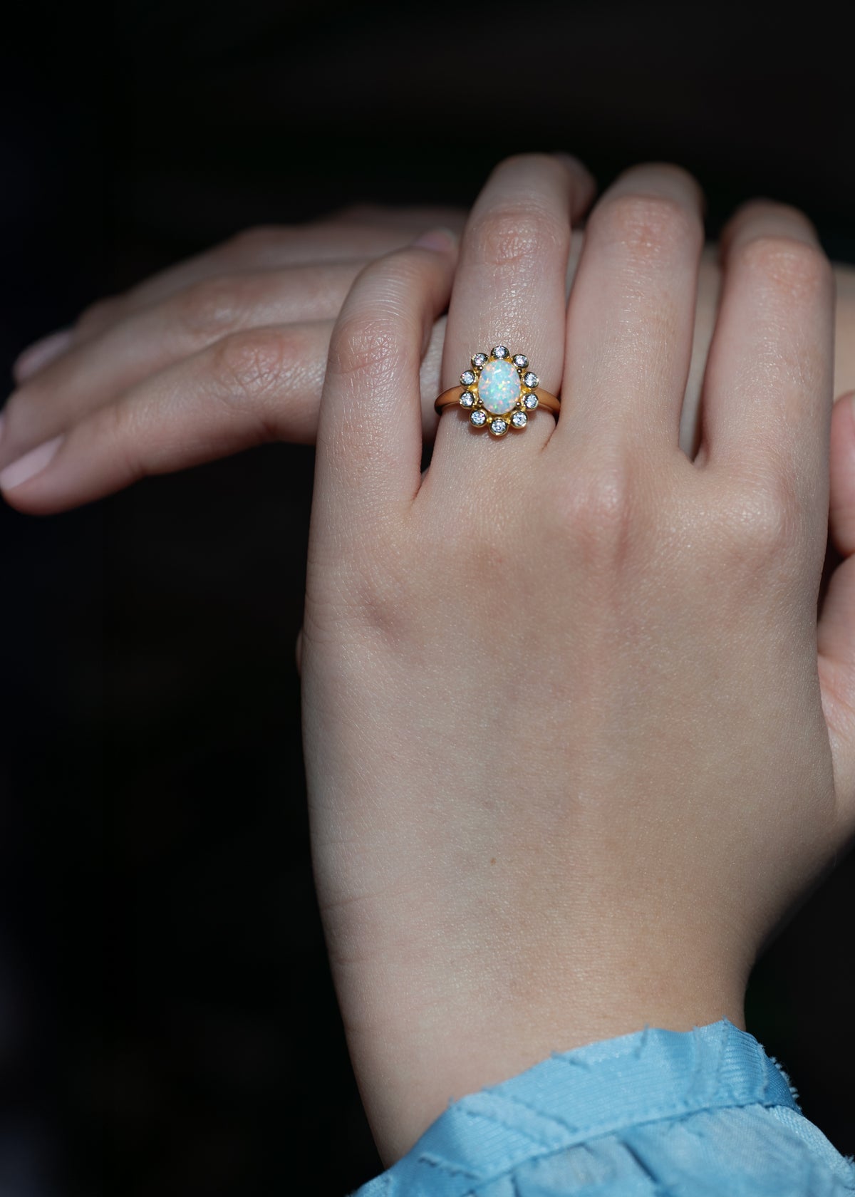 Opal Gold Ring, October Birthstone Jewelry Birthday Gifts, Statement Rings for Her, Engagement Ring