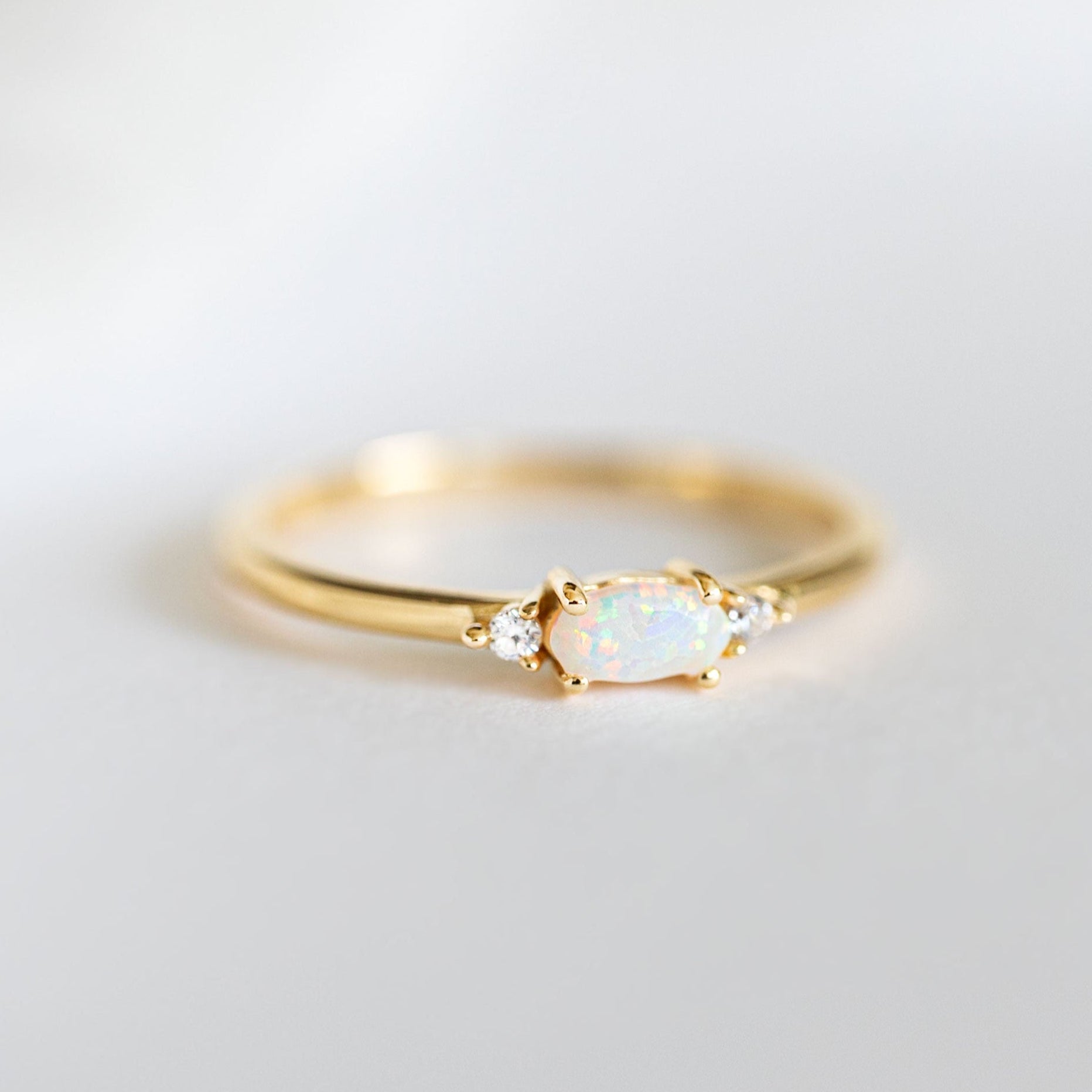 October Birthstone - Opal Stacking Ring