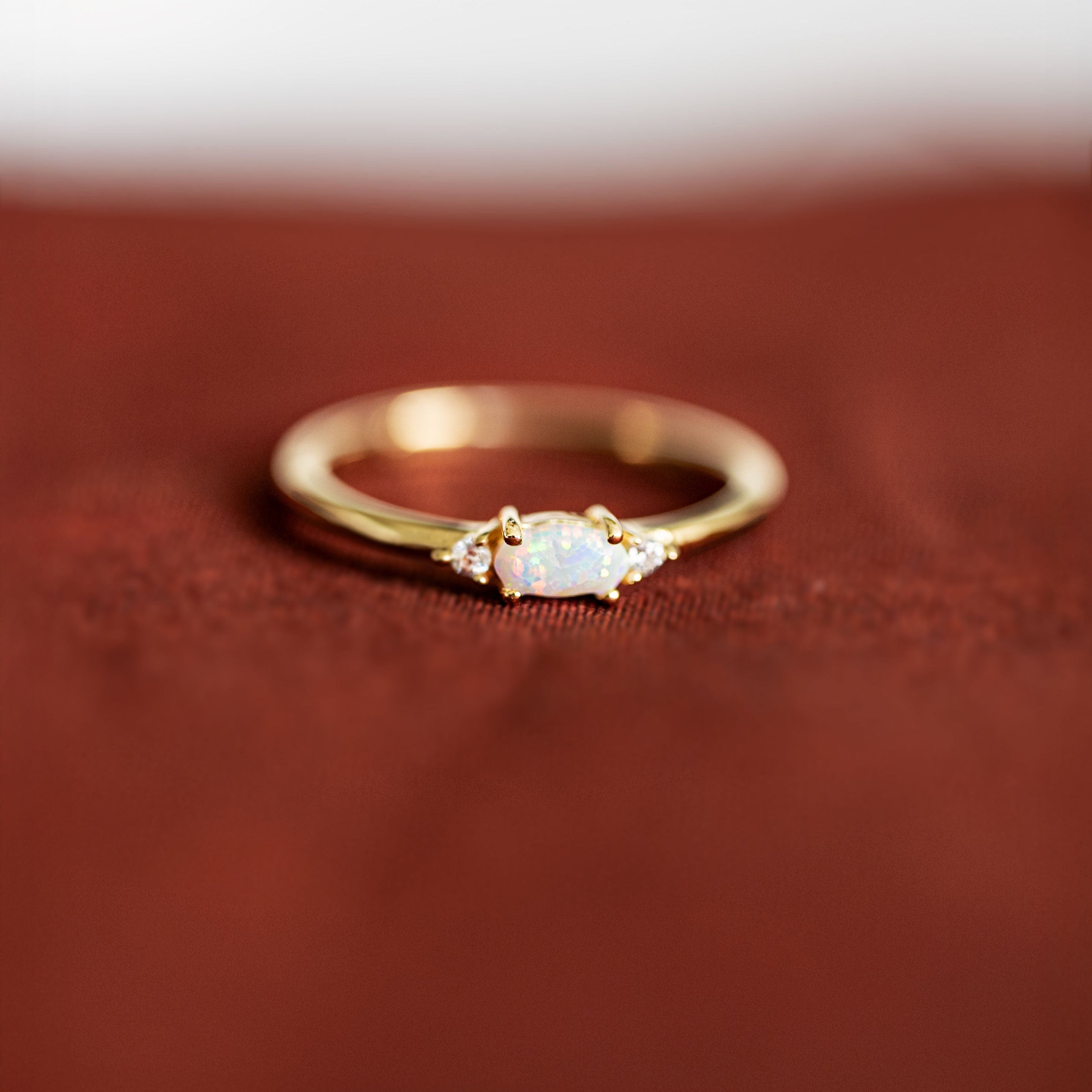 October Birthstone - Opal Stacking Ring