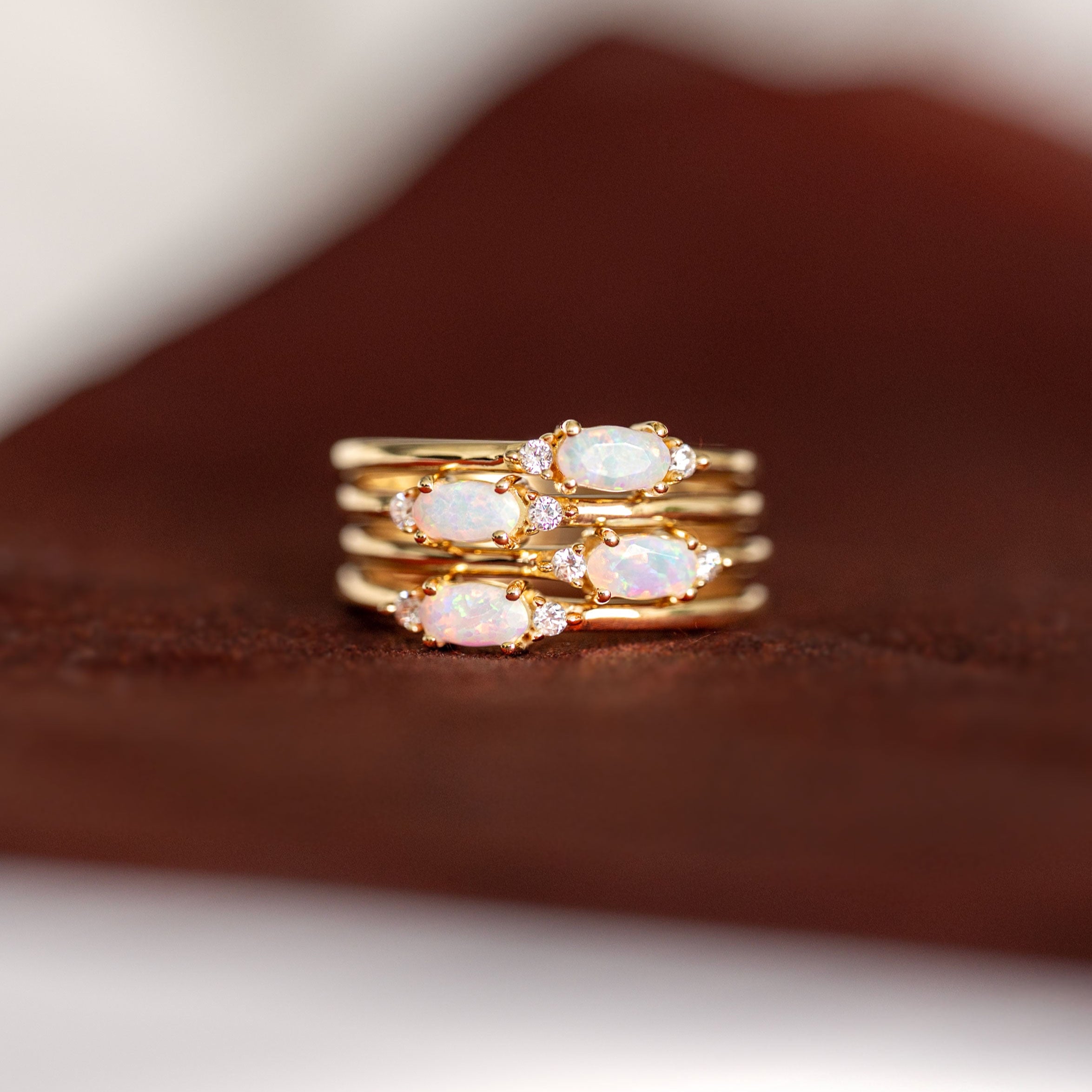 October Birthstone - Opal Stacking Ring